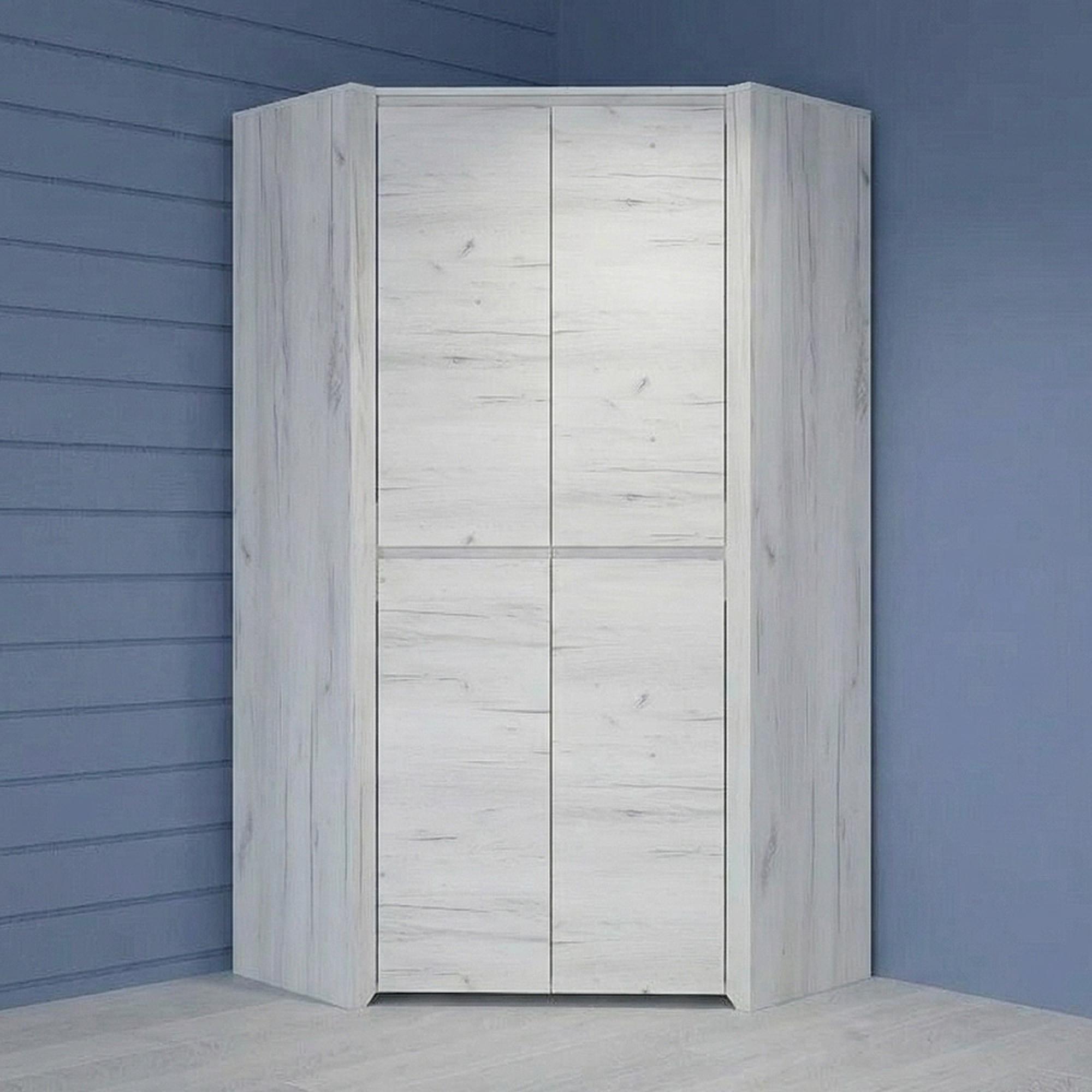 Angel Corner Wardrobe - 2 Door - White