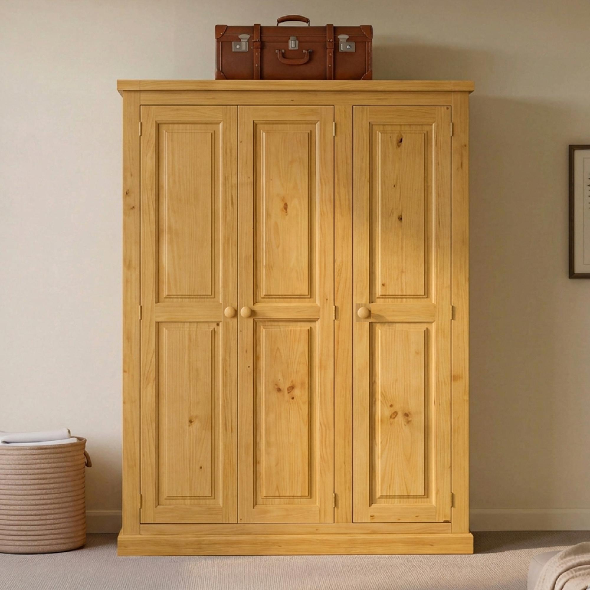 Churchill Wardrobe - 3 Door - Waxed Pine
