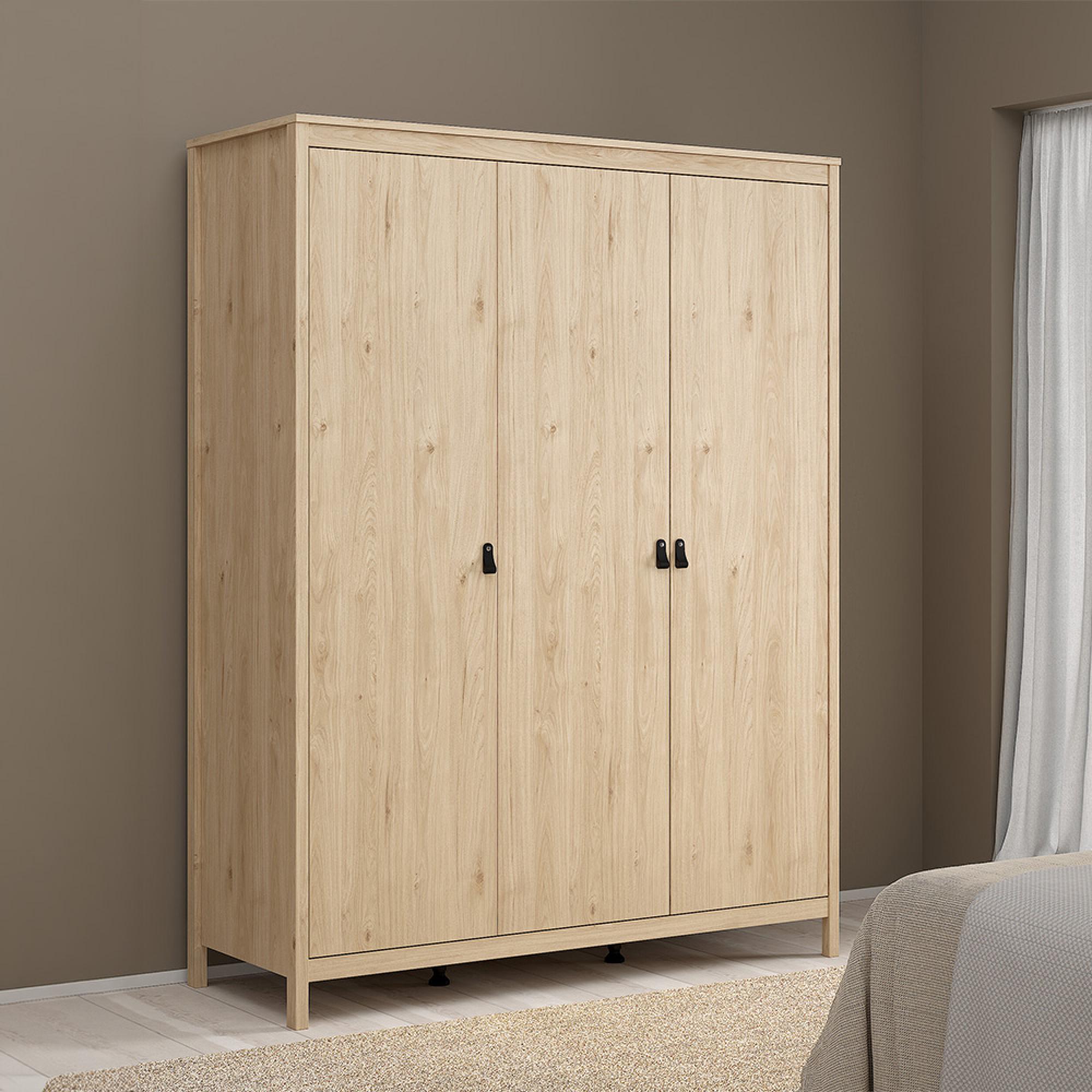Barcelona Wardrobe - 3 Door - Jackson Hickory Oak