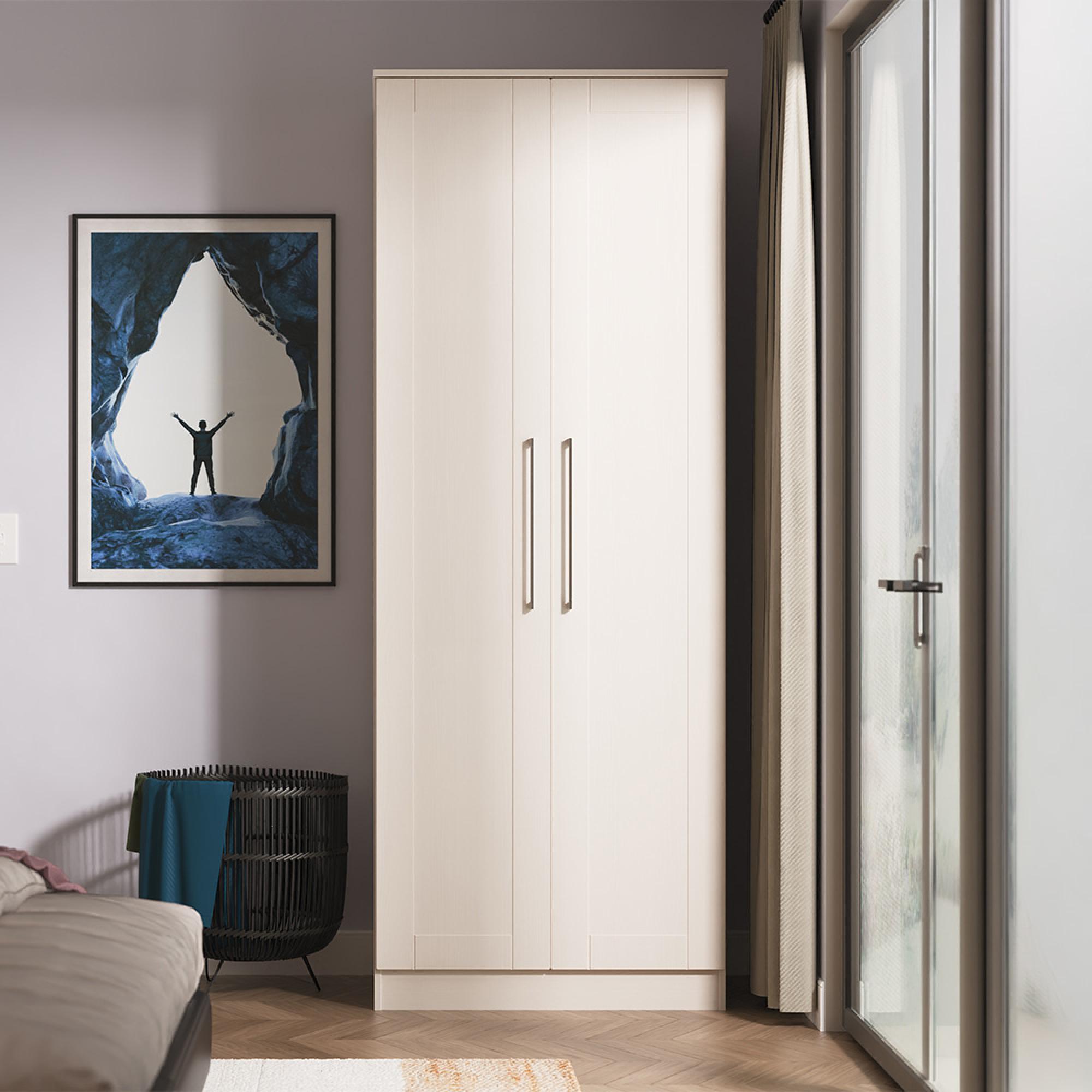 York Wardrobe - 2 Door - Plain - Tall - Cashmere