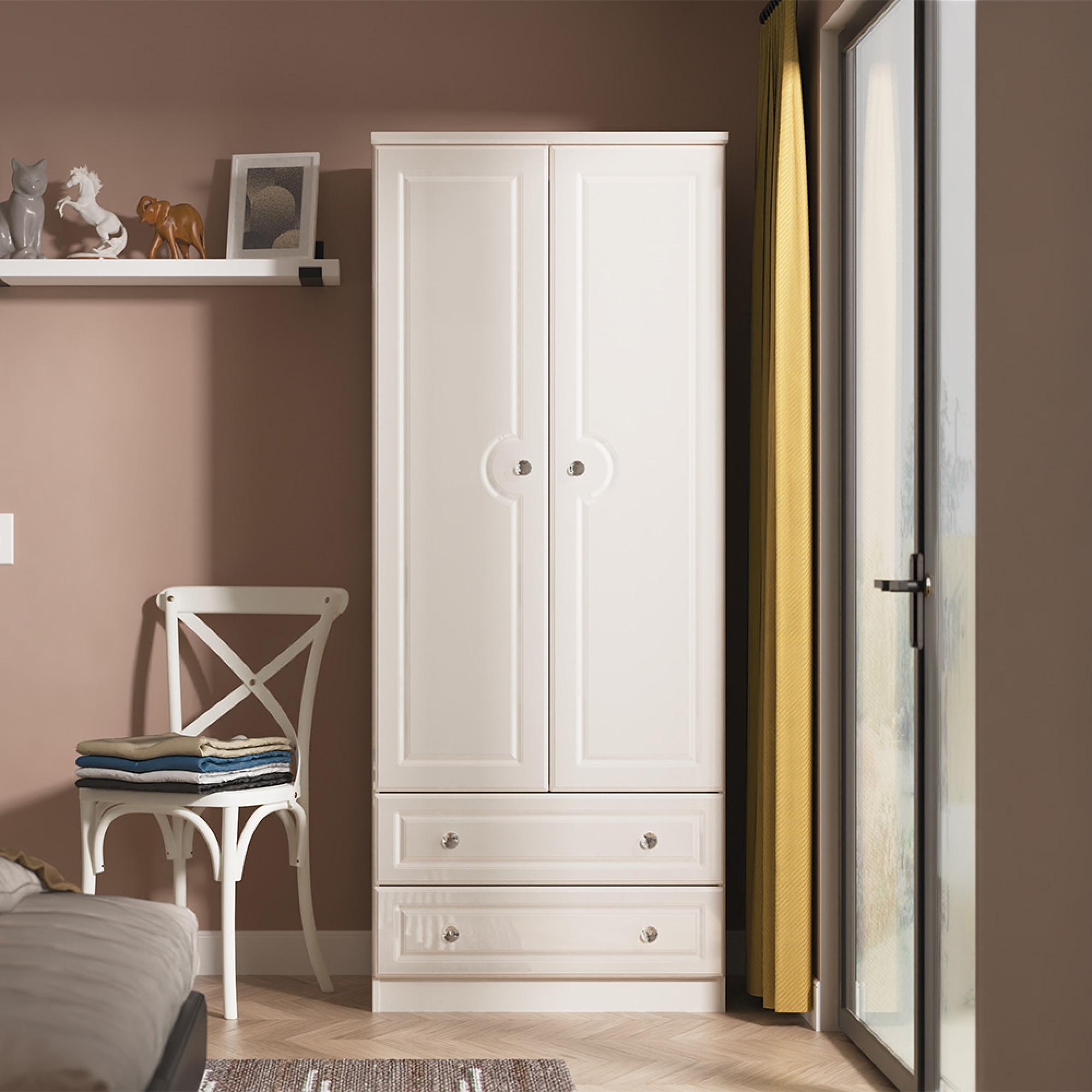 Balmoral Wardrobe - 2 Door - 2 Drawers - Double - Cashmere