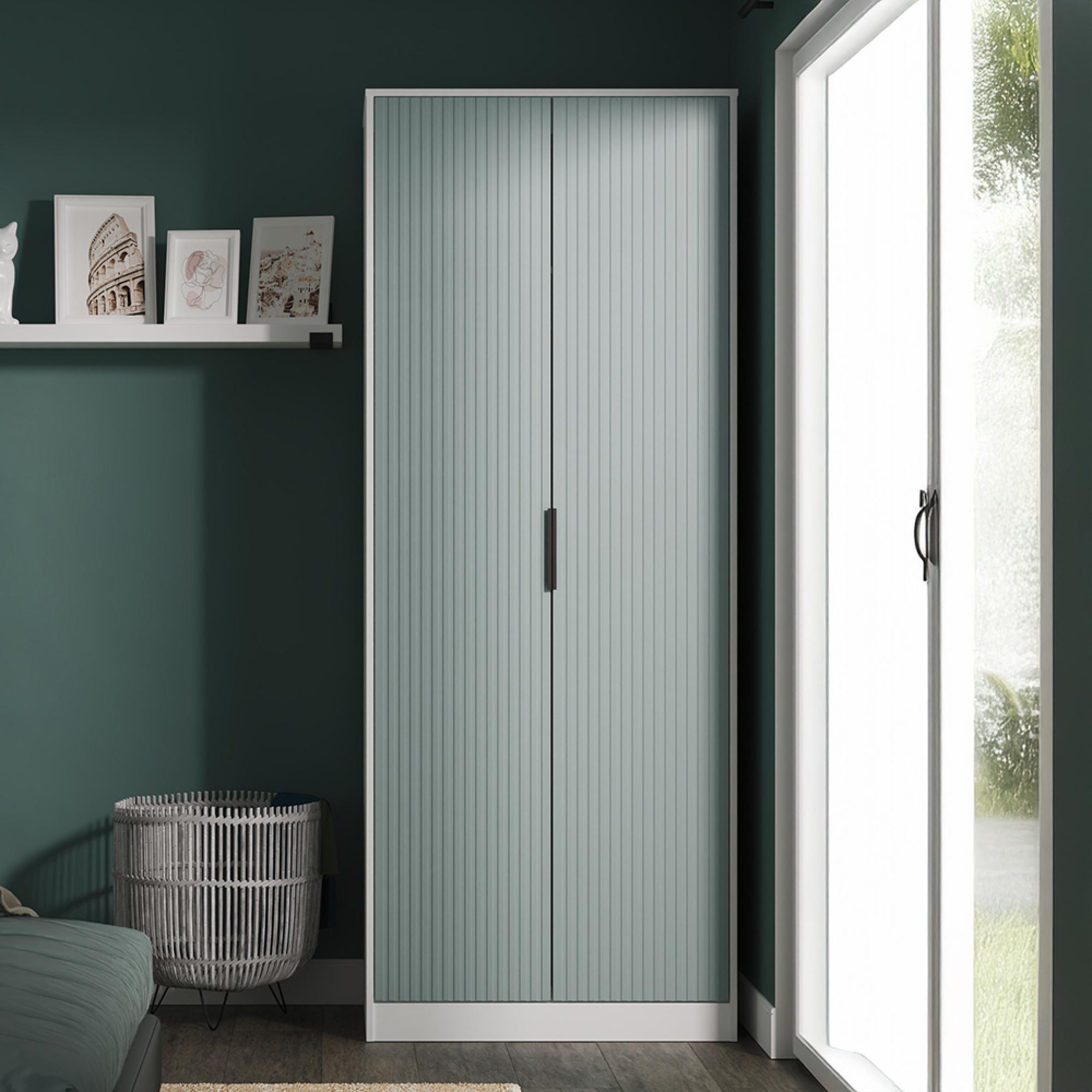 Fluted Wardrobe - 2 Door - Duck and White Matt