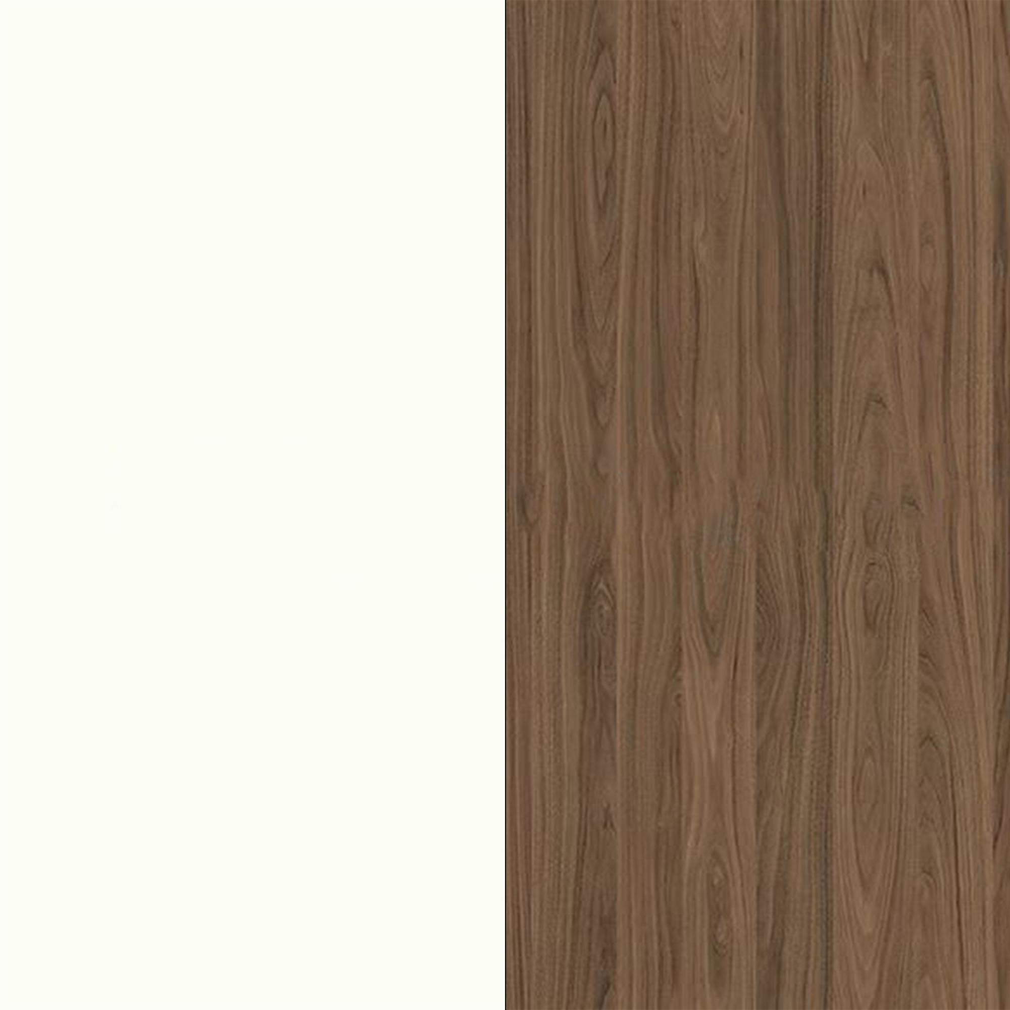 White Matt Front and Carini Walnut Base