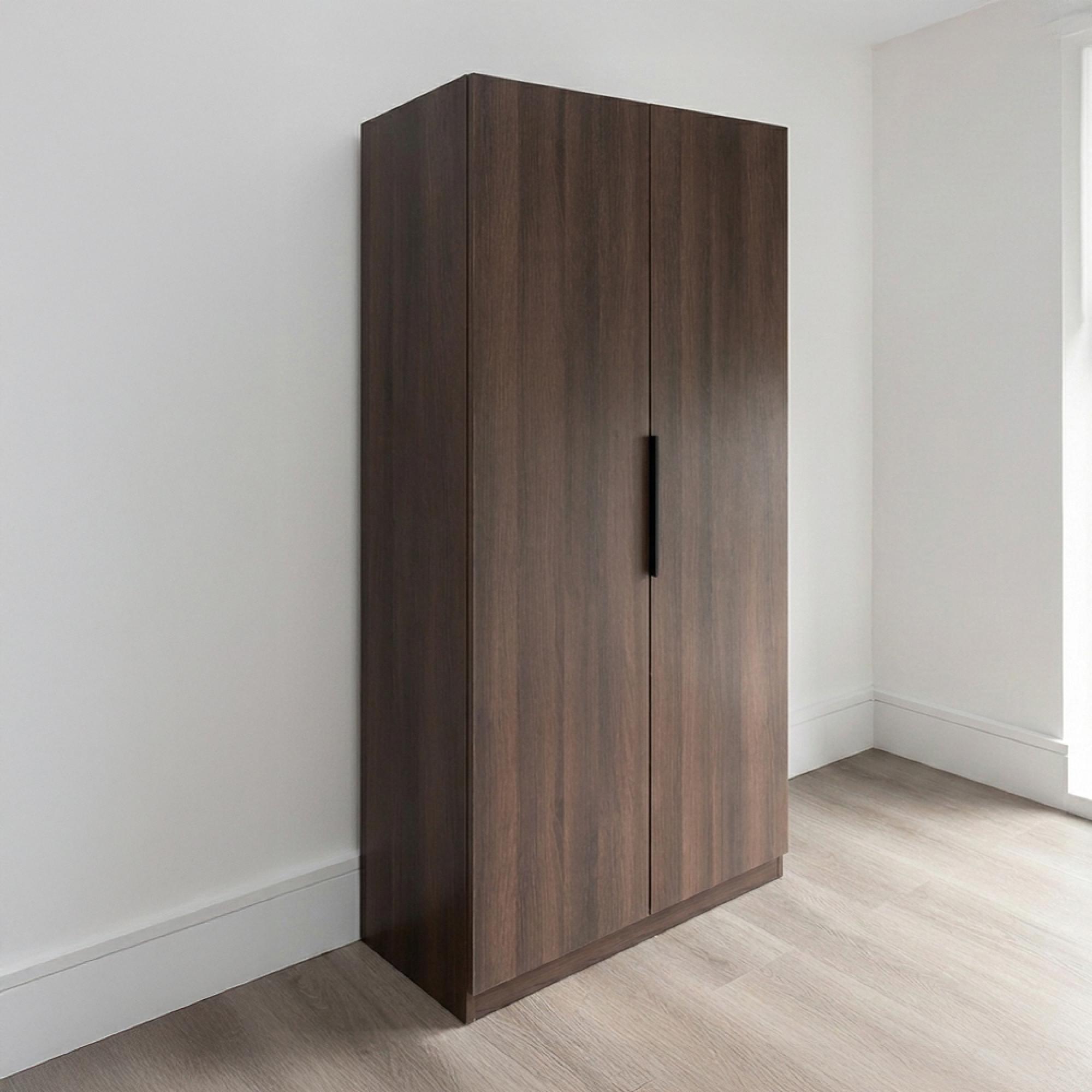 Luna Wardrobe - 2 Door - Espresso and Black - Wood
