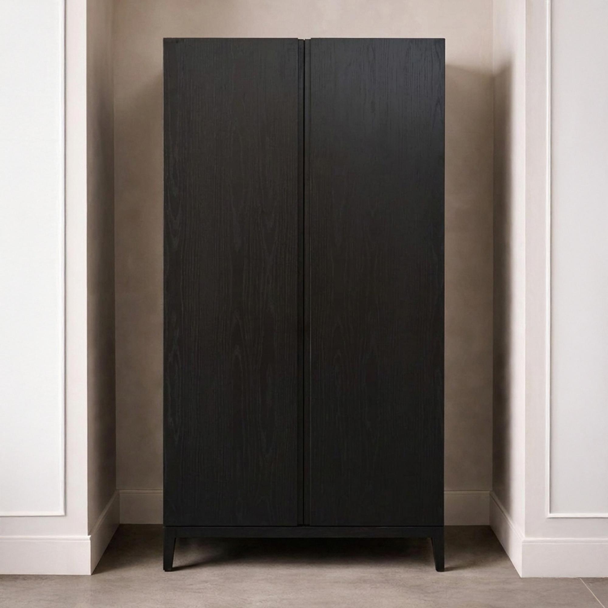 Orchid Wardrobe - 2 Door - Wenge Black - Wood