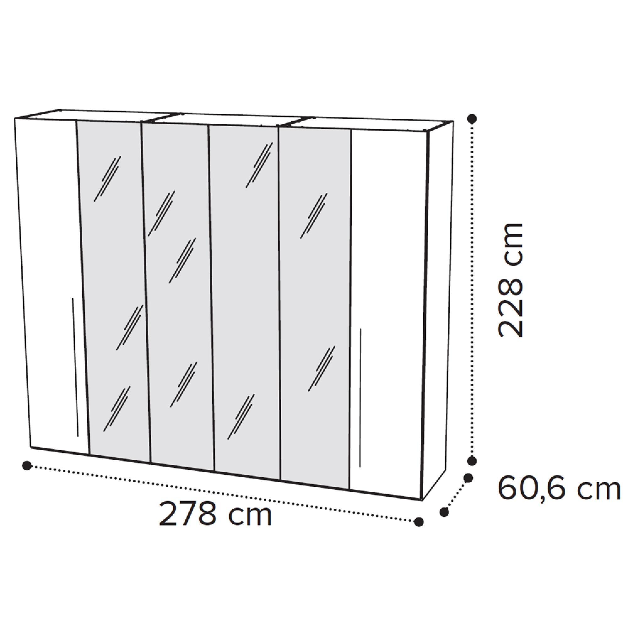6 Door 4 Mirror Wardrobe