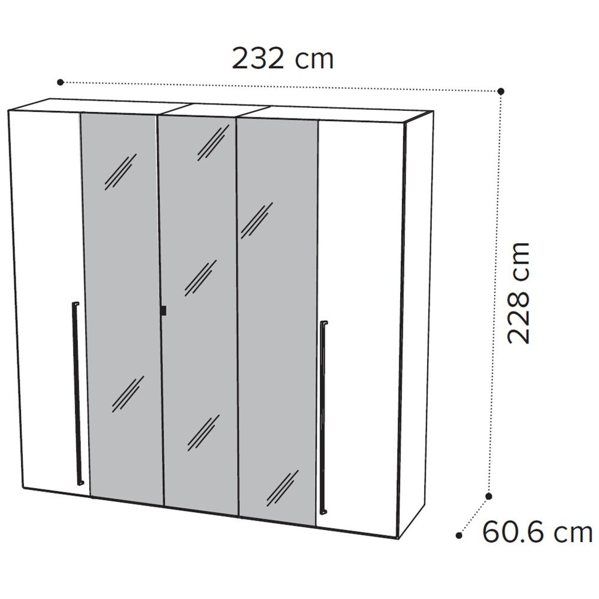 5 Door Wardrobe with Mirror