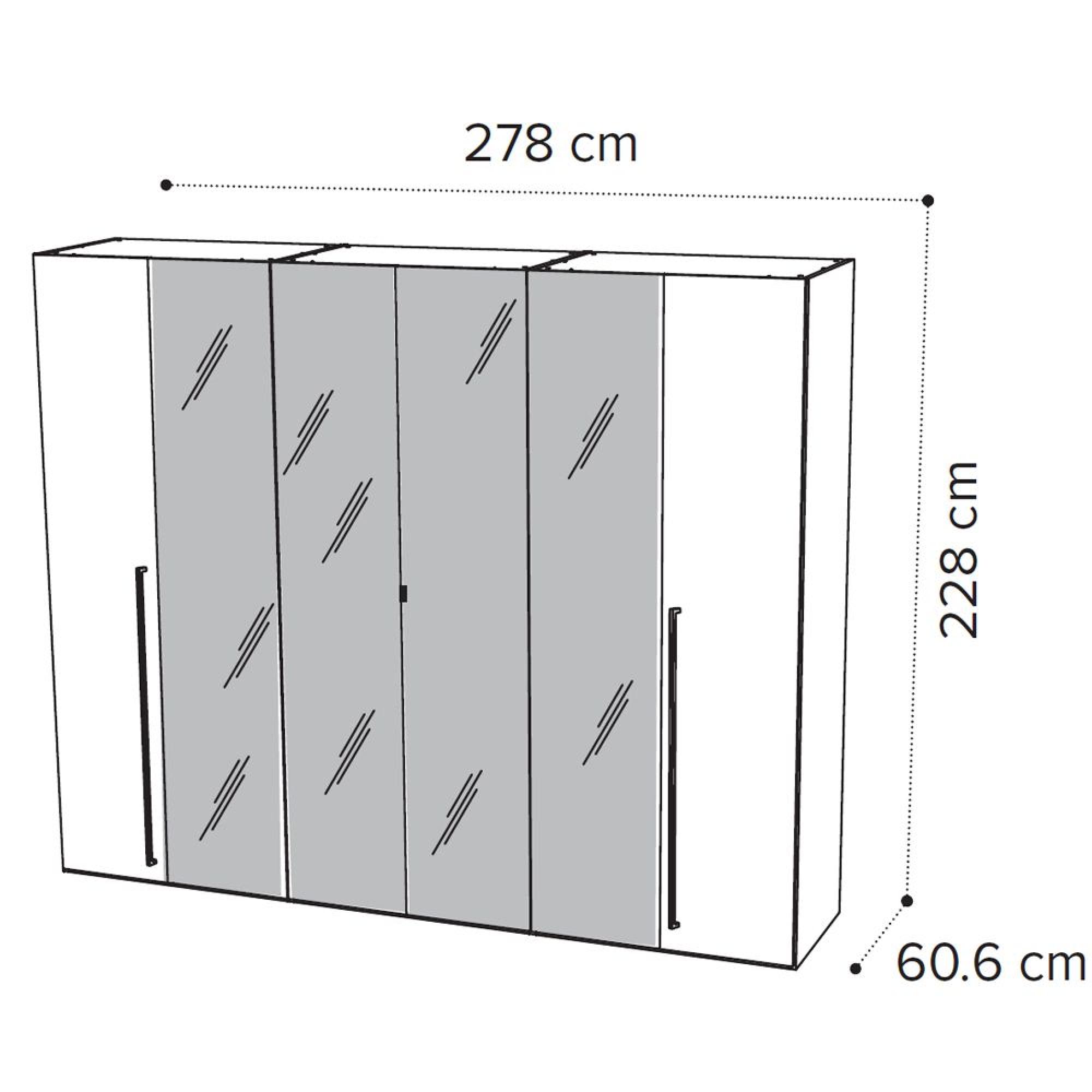 6 Door Wardrobe with Mirror
