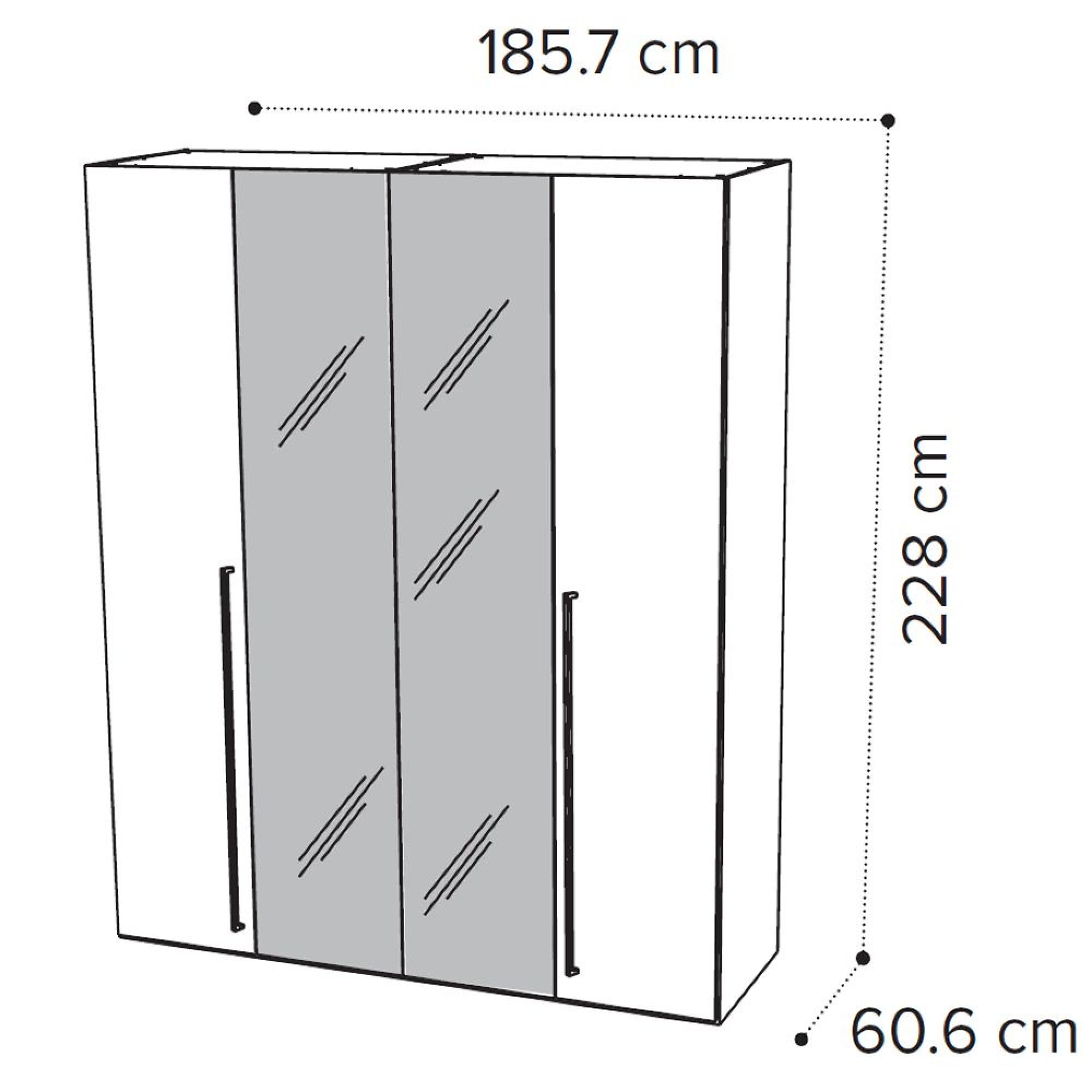 4 Door Wardrobe with Mirror