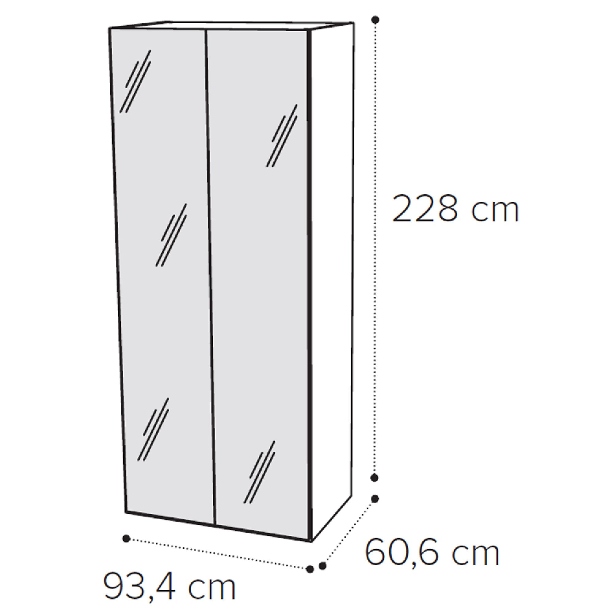 2 Mirror Door Wardrobe