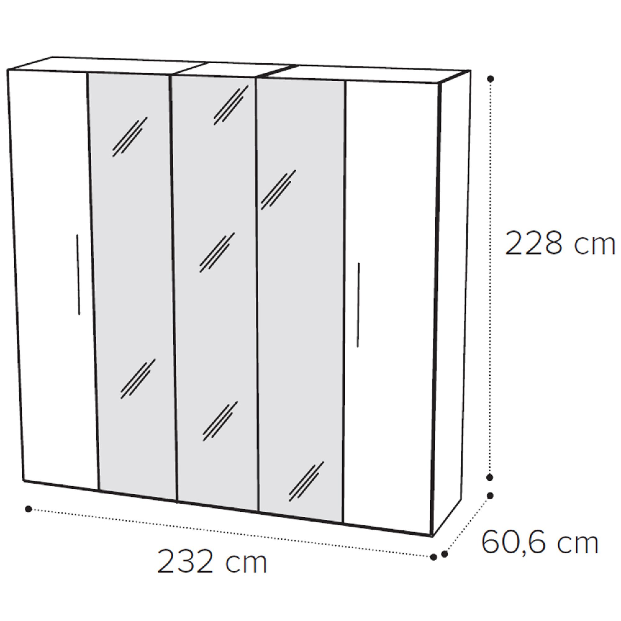 5 Door 3 Mirror Wardrobe