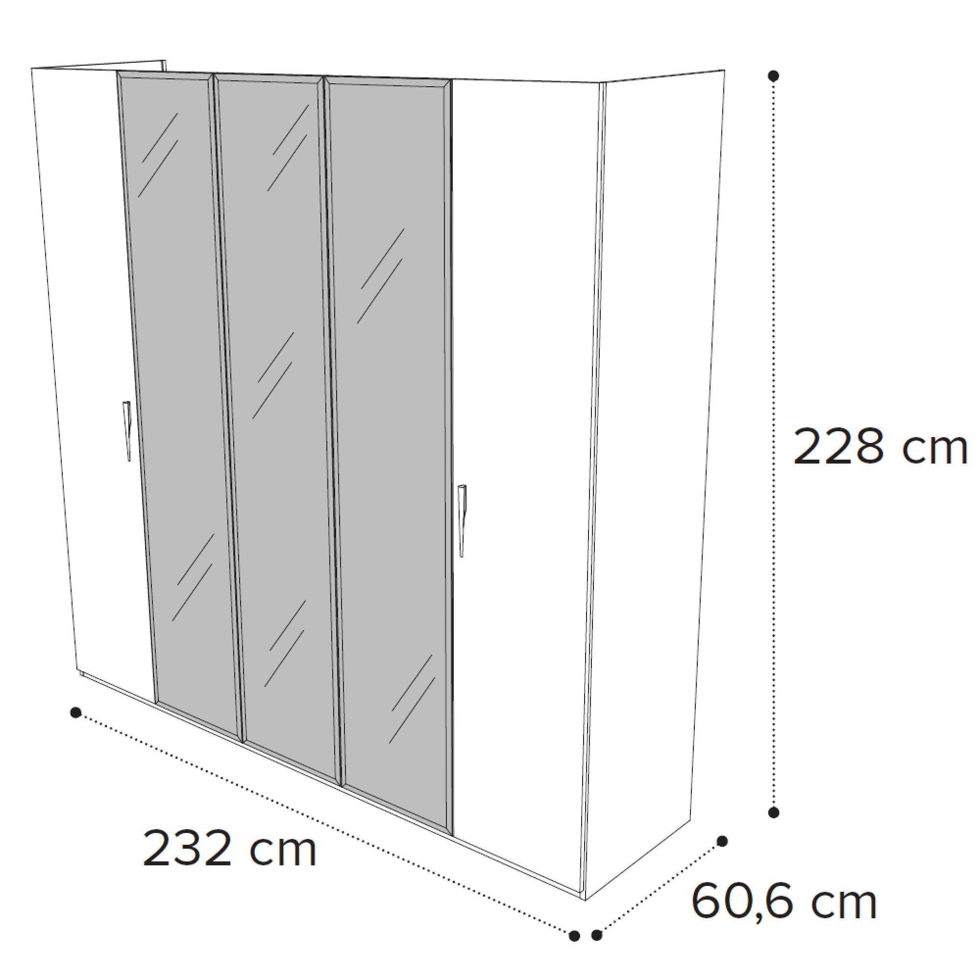 5 Door 3 Mirror Wardrobe