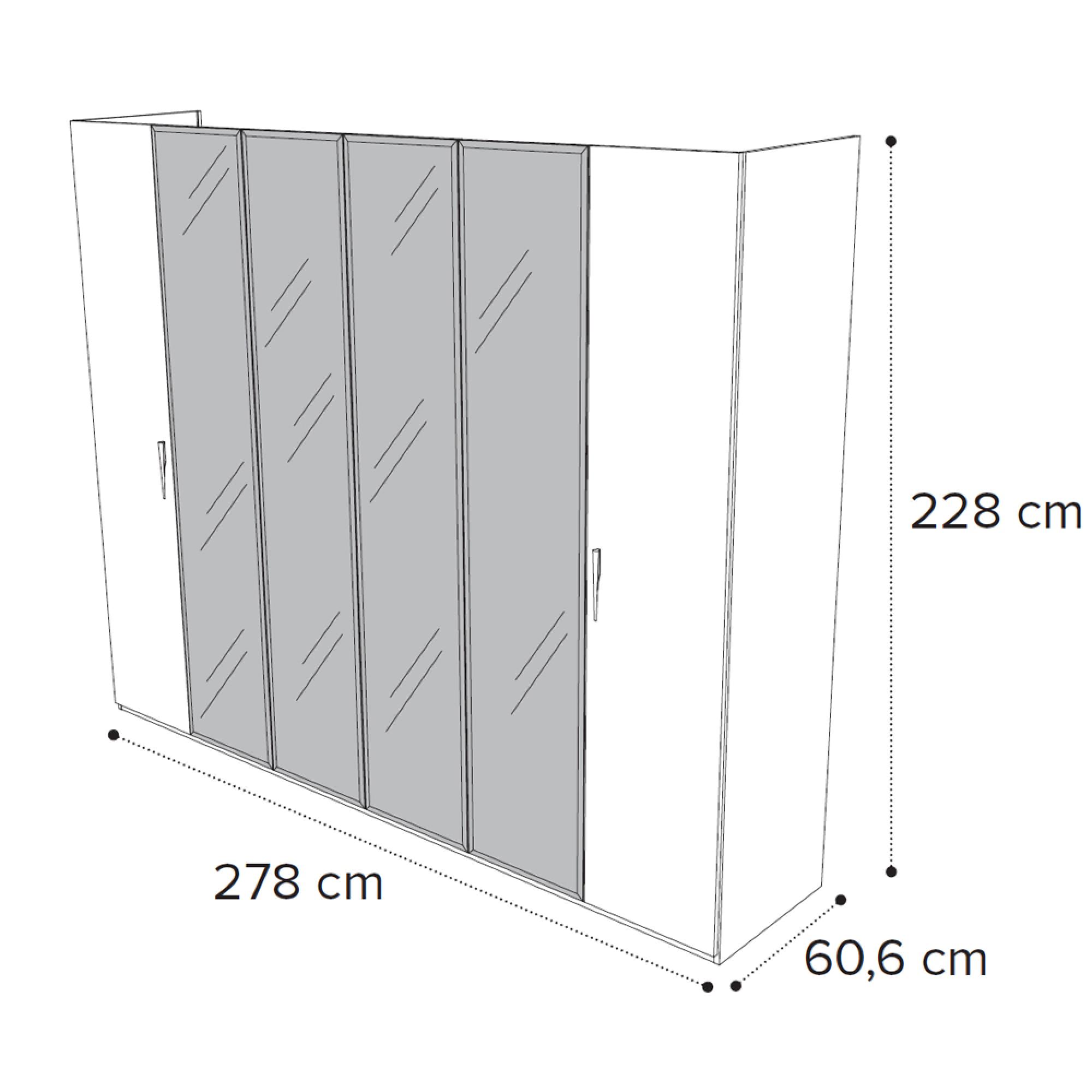 6 Door 4 Mirror Wardrobe
