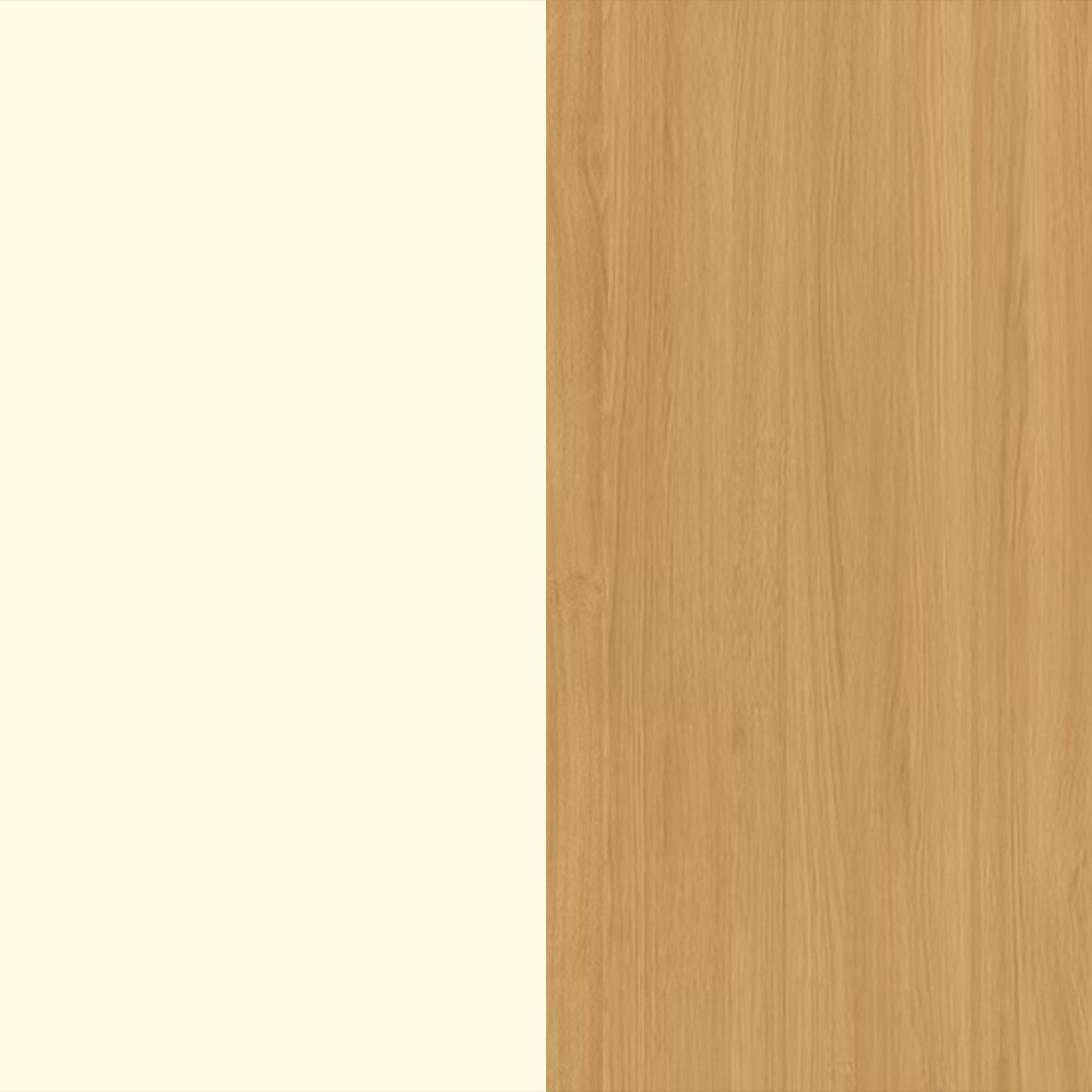 Cream Gloss Front and Modern Oak Base