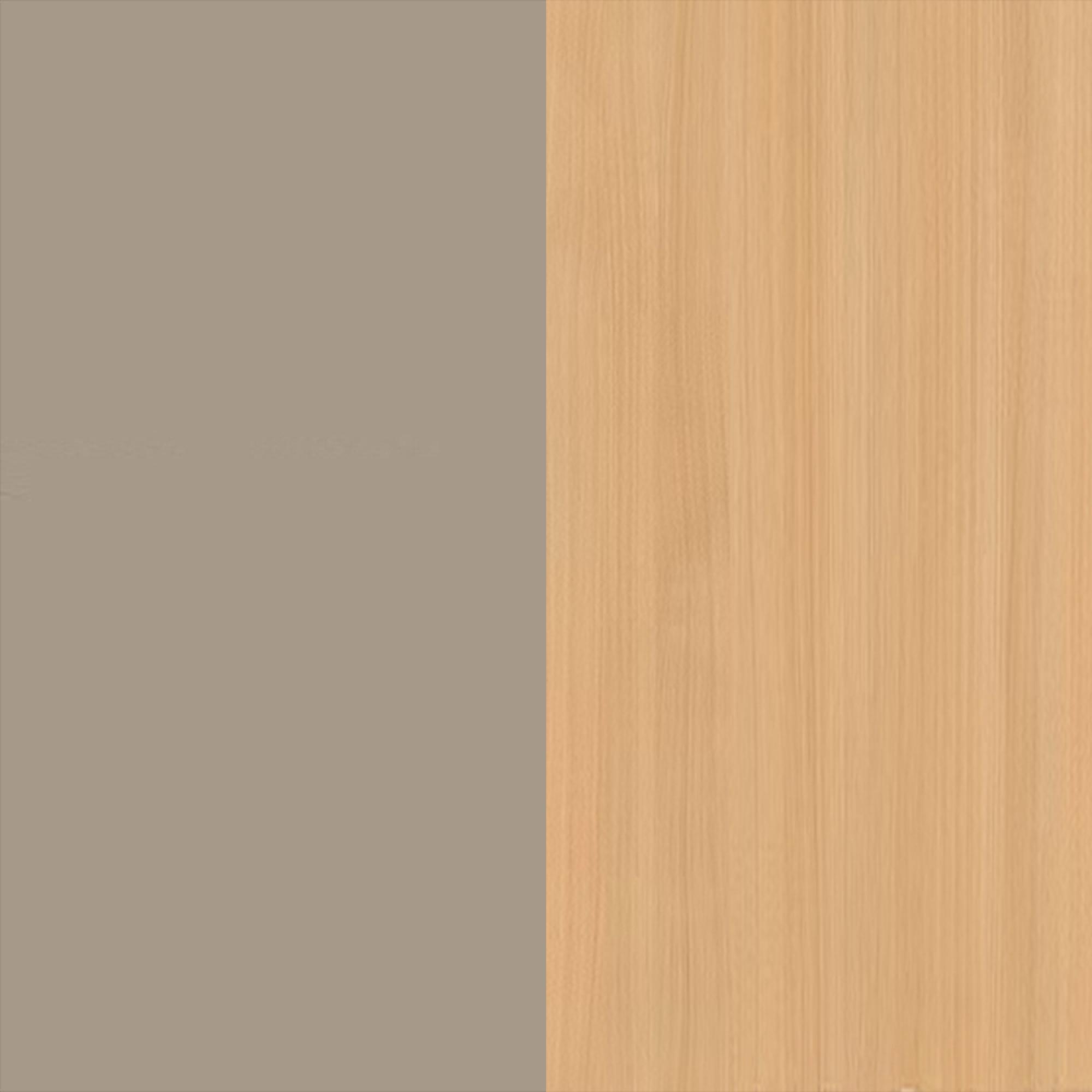Mushroom Gloss Front and Light Oak Base