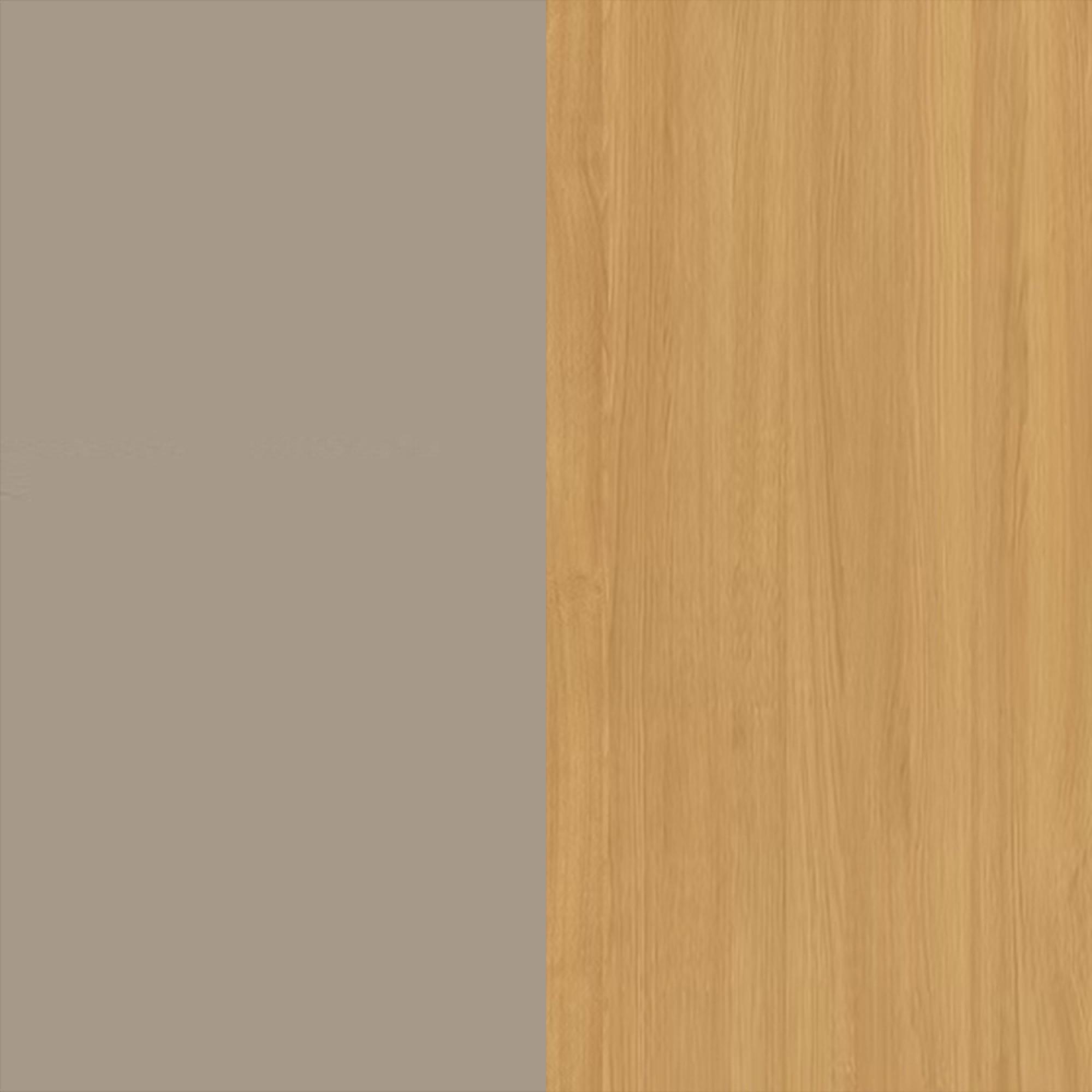 Mushroom Gloss Front and Modern Oak Base