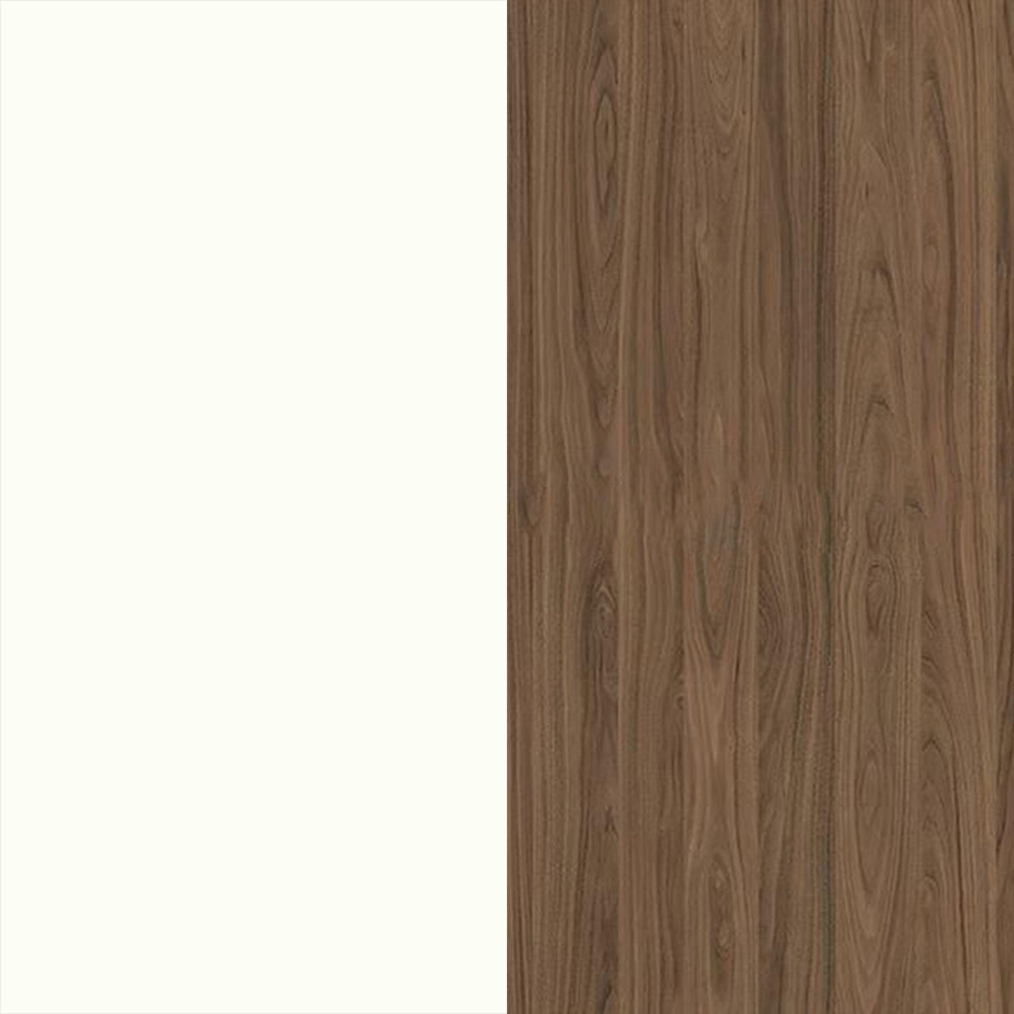 White Gloss Front and Carini Walnut Base