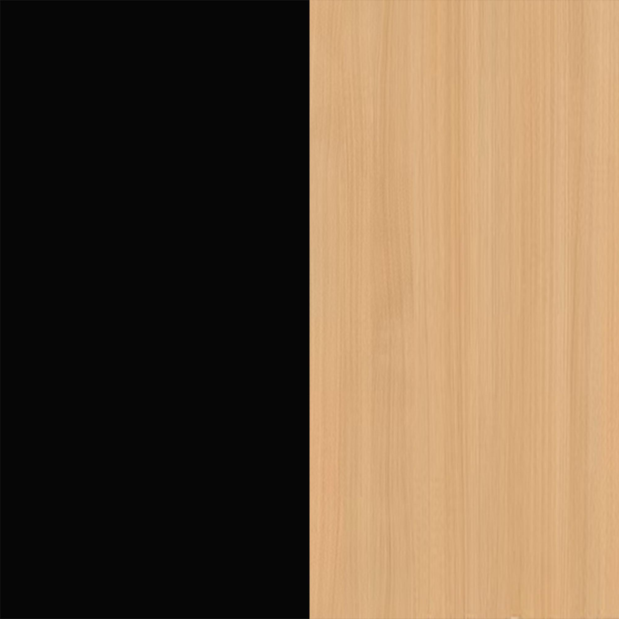 Black Gloss Front and Light Oak Base
