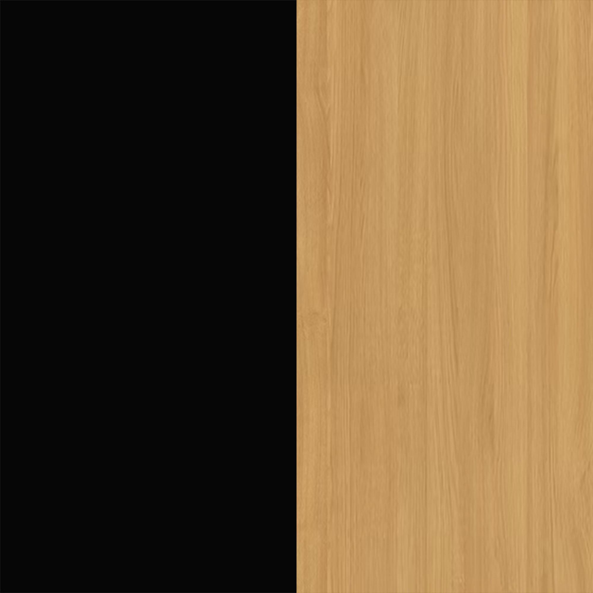 Black Gloss Front and Modern Oak Base