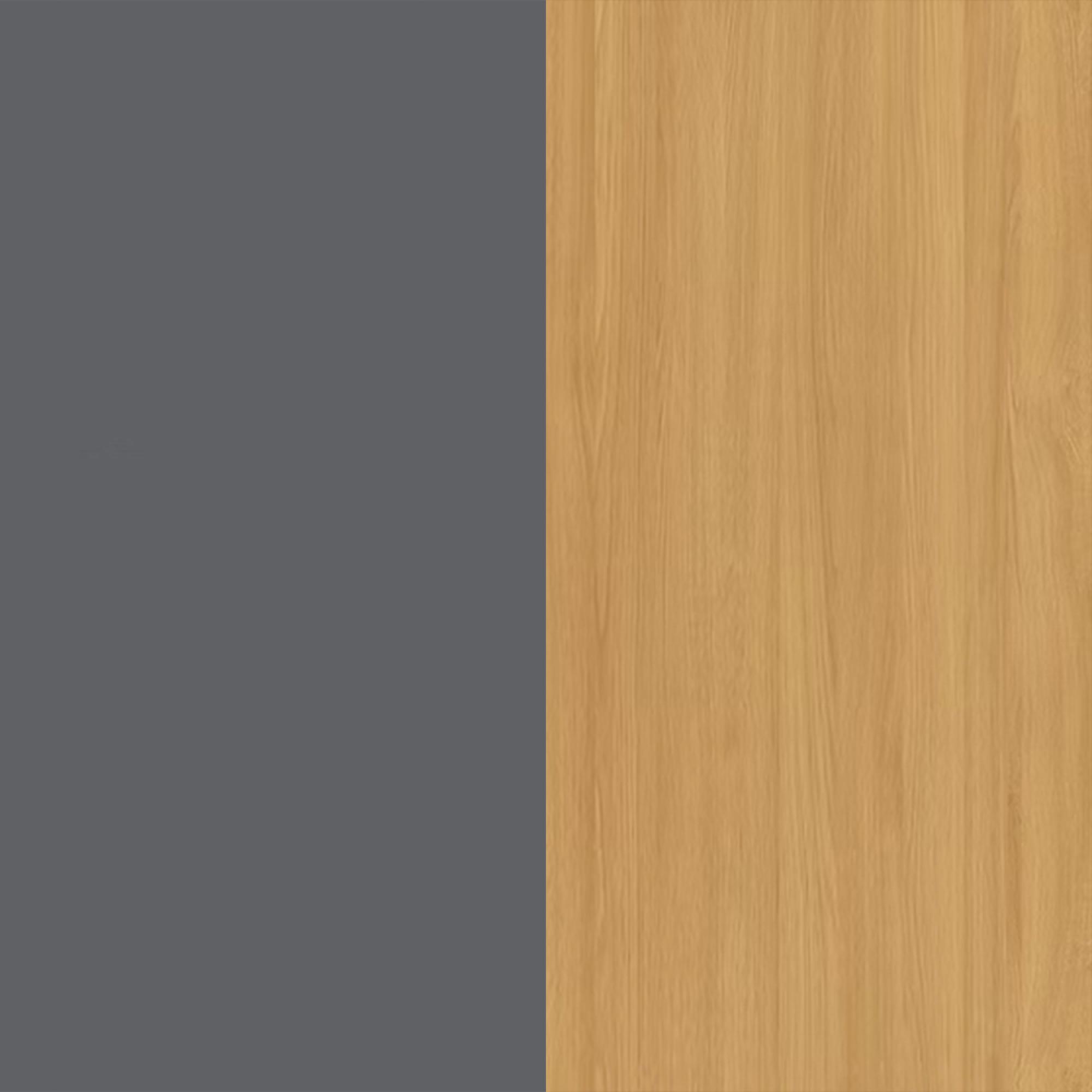 Grey Gloss Front and Modern Oak Base