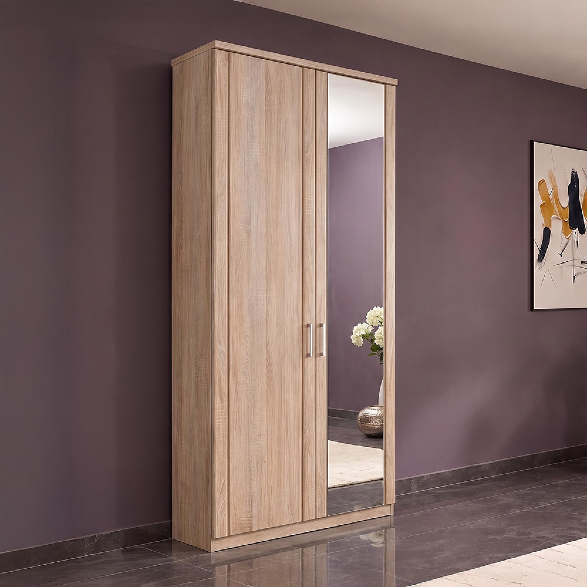 Luxor 3+4 Rustic Oak 2 Door Mirror Rh Wardrobe