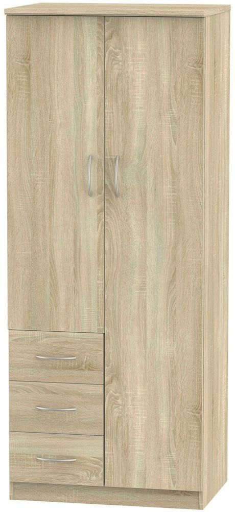 Avon Wardrobe - 2 Door - RHF 3 Drawers - Oak