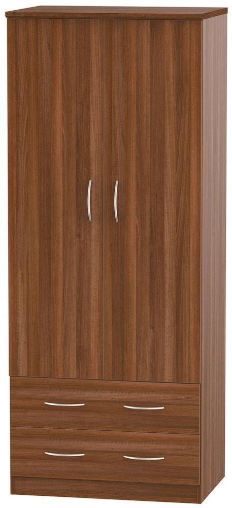 Avon Wardrobe - 2 Door - 2 Drawers - Double - Walnut