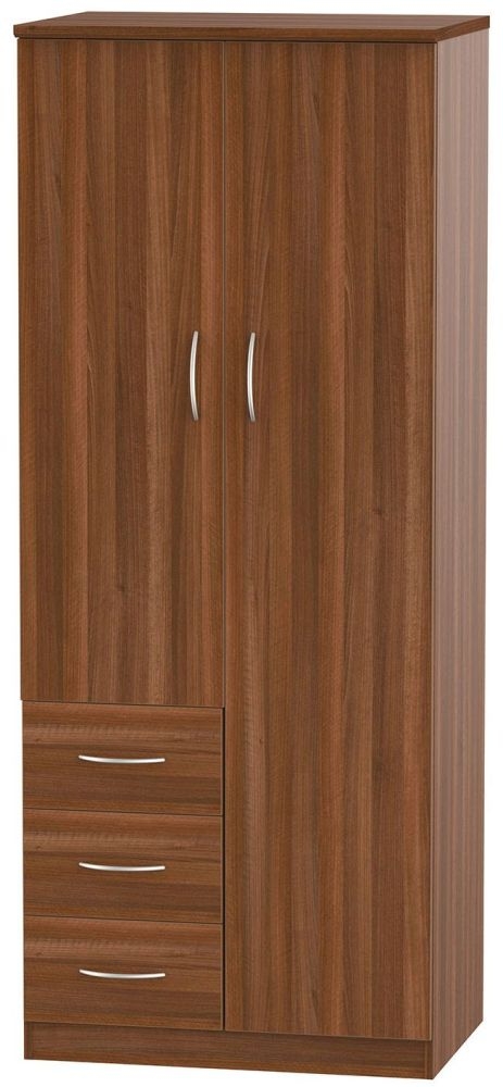 Avon Wardrobe - 2 Door - RHF 3 Drawers - Walnut