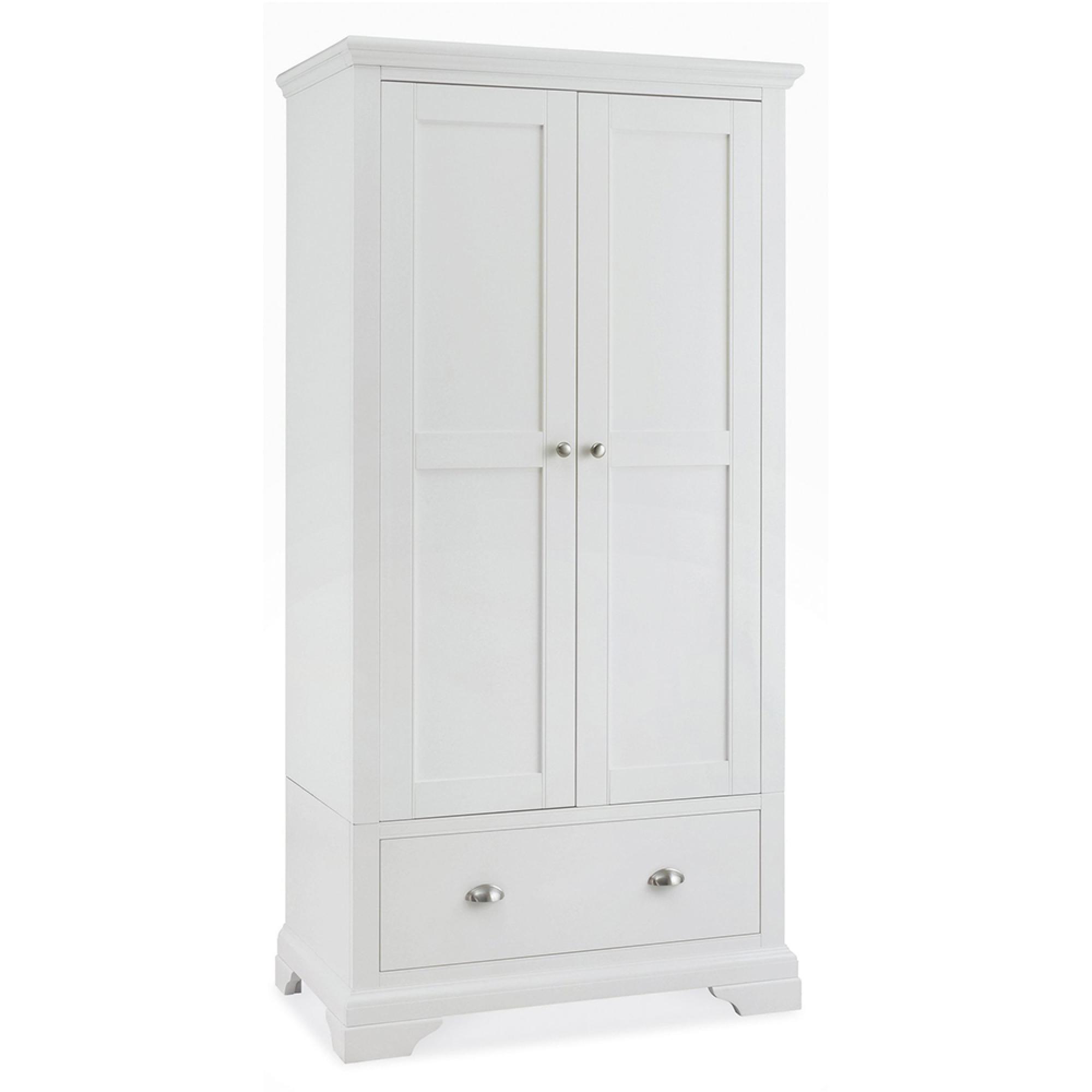 Hampstead White Wardrobe - 2 Door Combi