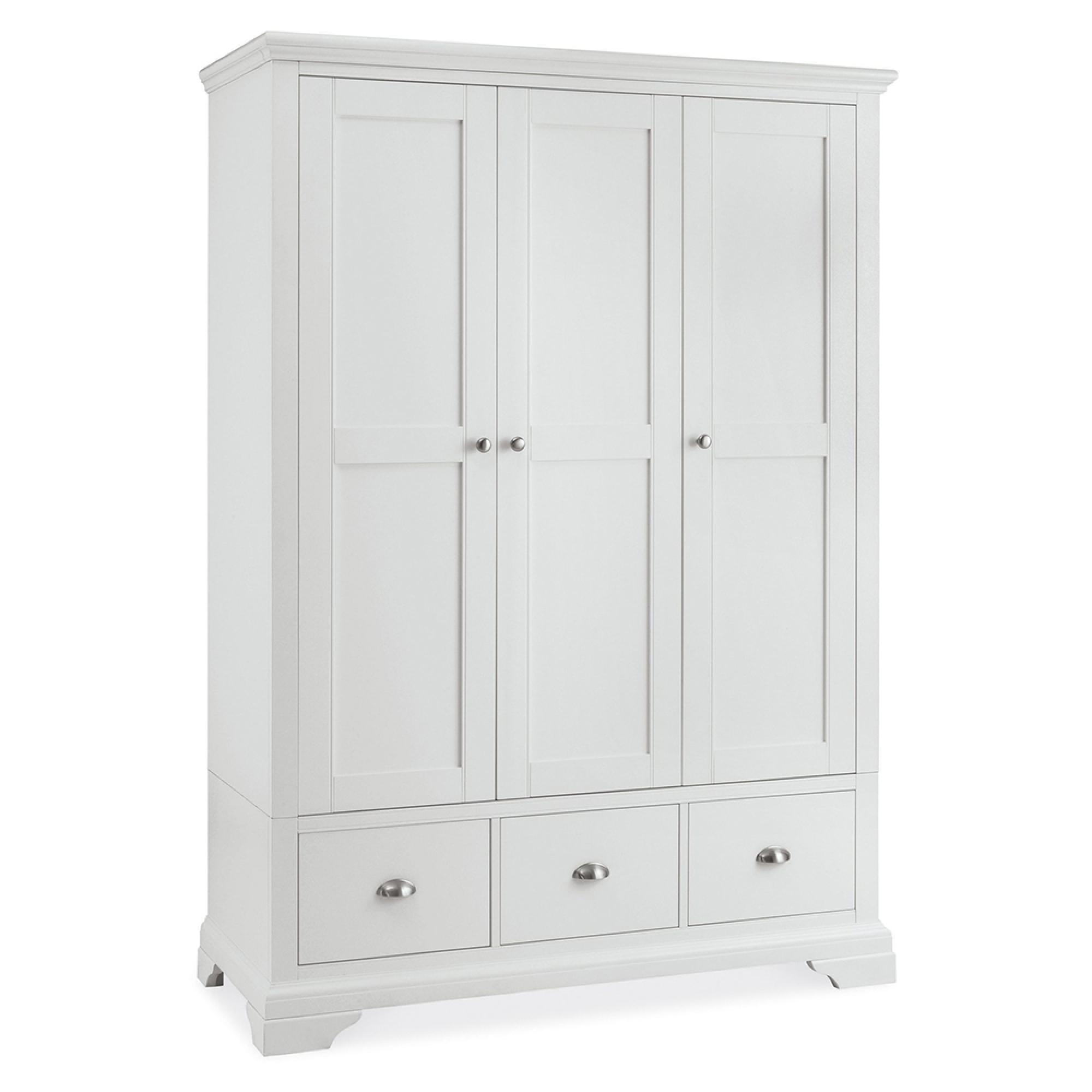 Hampstead White Wardrobe - 3 Door - 3 Drawer
