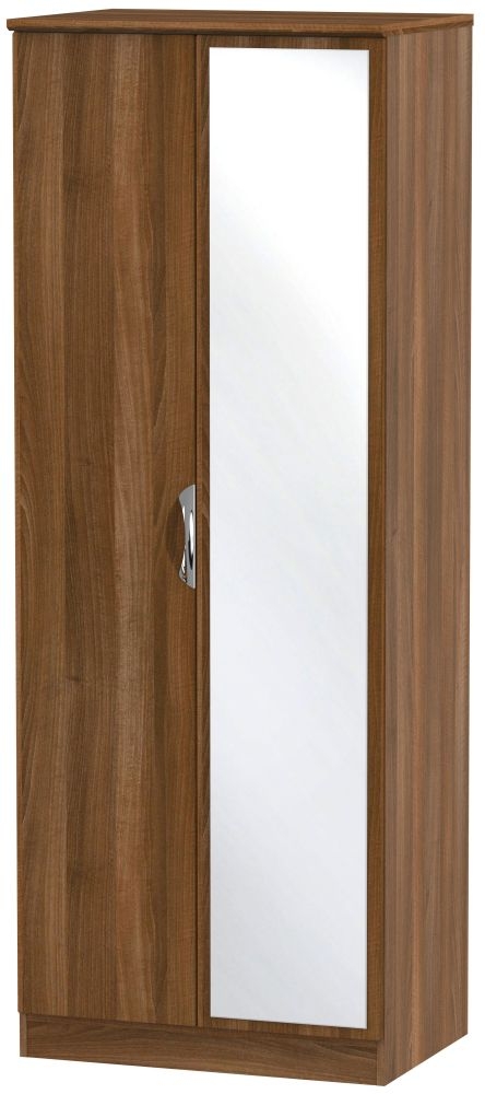 Camden Tall Wardrobe - 2 Door - 1 Mirror - Walnut