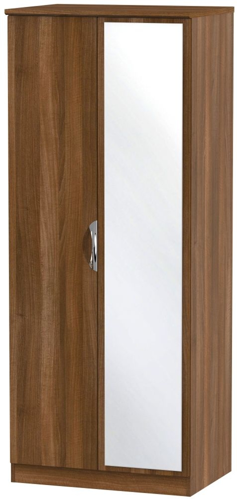 Camden Wardrobe - 2 Door - 1 Mirror - Walnut