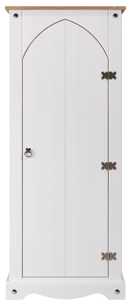 Corona Wardrobe - 1 Door - White Mexican Pine