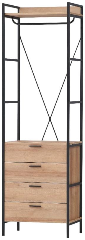 Craven Open Wardrobe - 4 Drawer - Light Oak