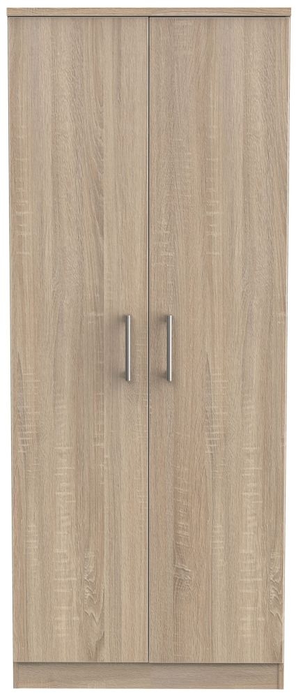 Devon Plain Wardrobe - 2 Door - Oak