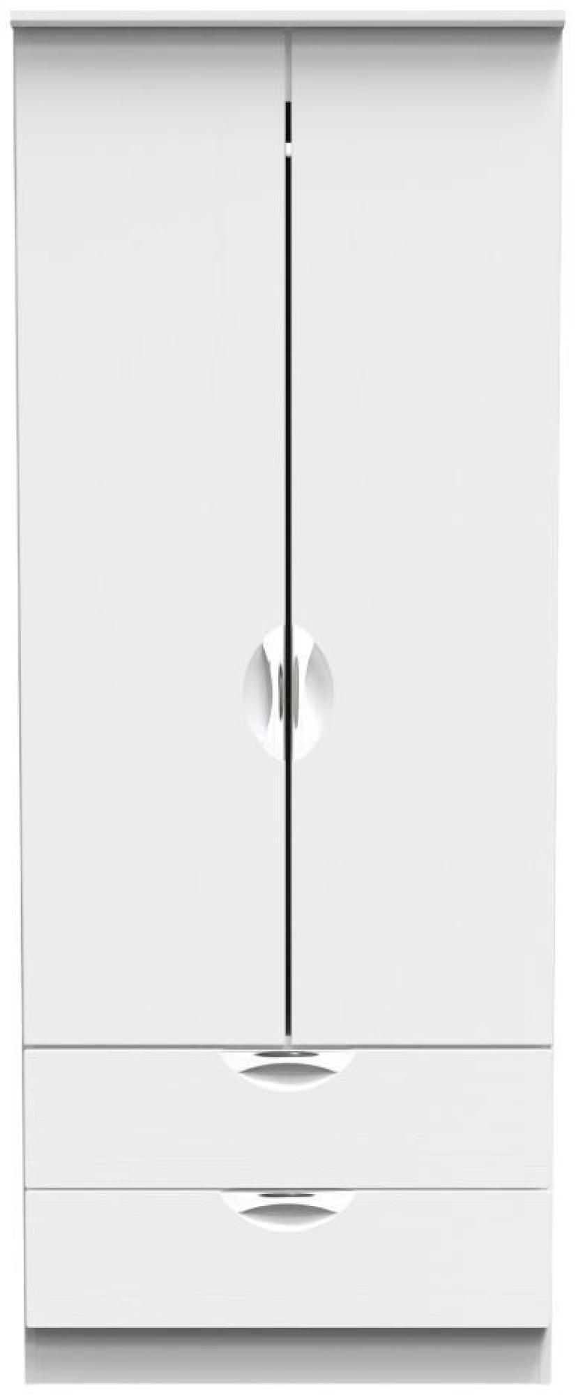 Flora Wardrobe - 2 Door - 2 Drawer - Double - White