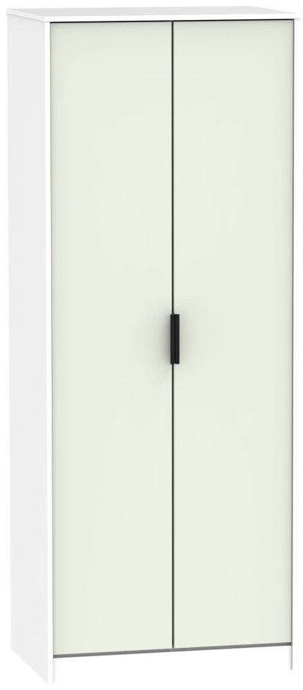 Hong Kong Wardrobe - 2 Door - Plain Tall - Cashmere and White