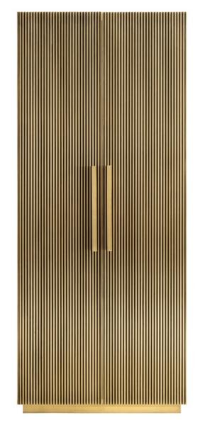 Ironville Brass Ribbed 2 Door Hall Cupboard