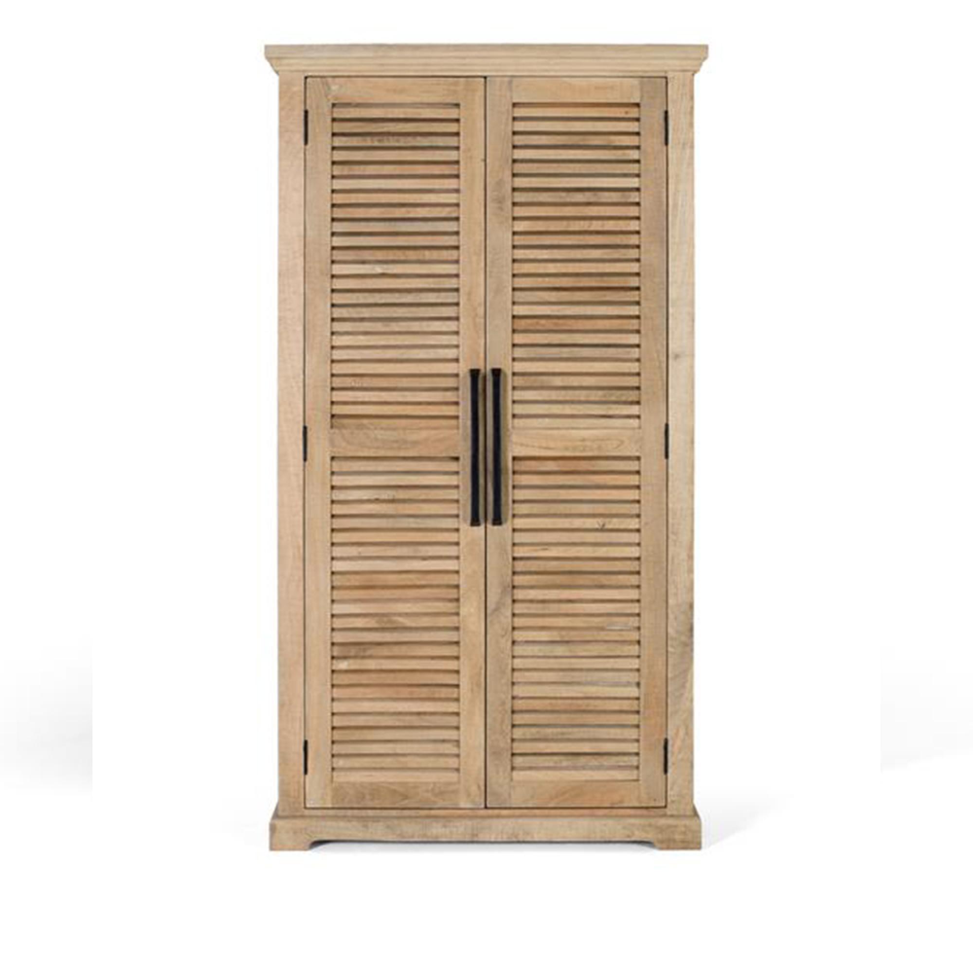 Jaylene Wardrobe - Mango Wood - Louvered - 2 Door