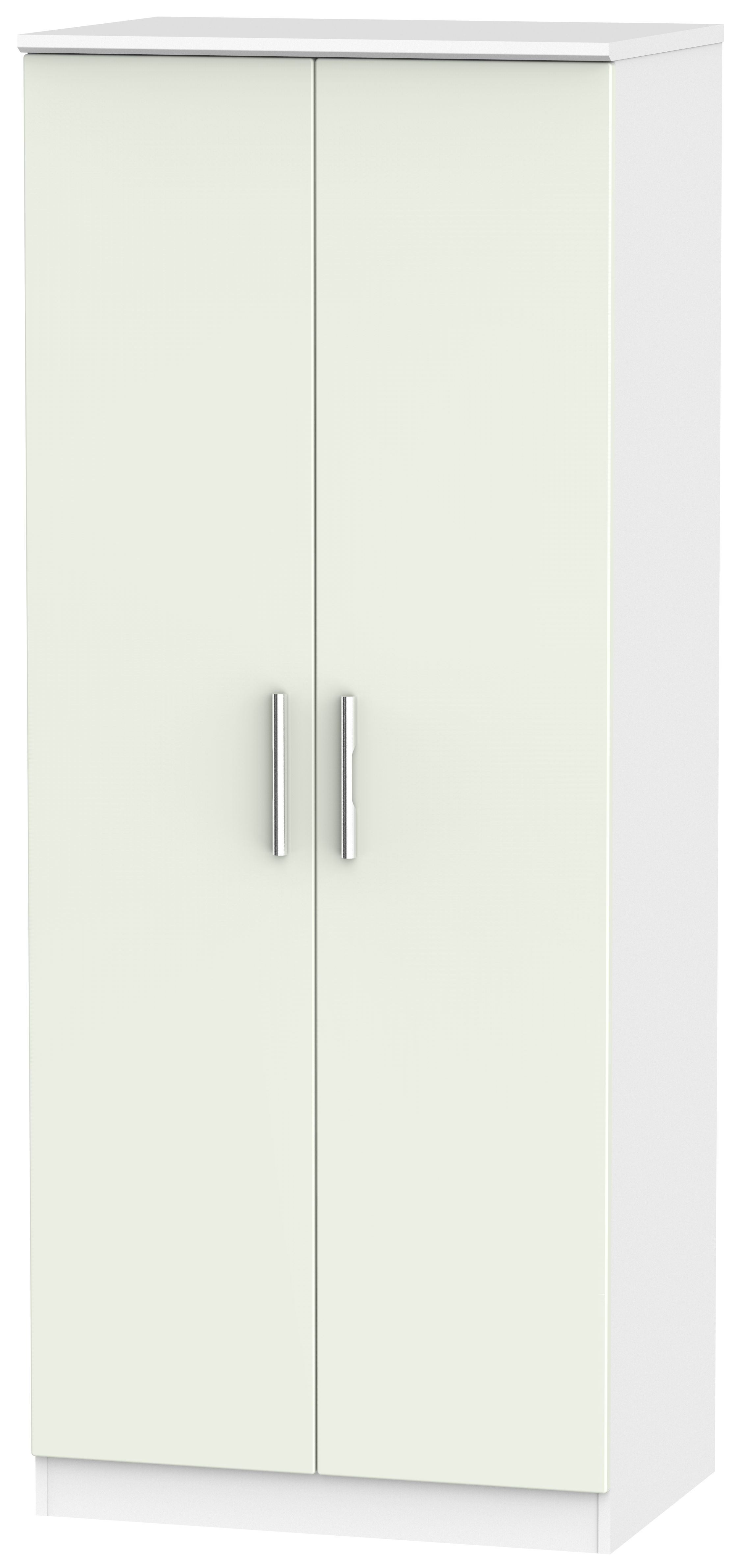 Knightsbridge Wardrobe - 2 Door - Plain - Cashmere Matt and White