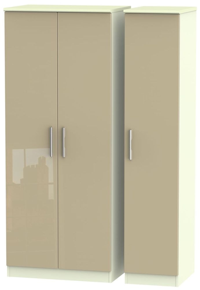 Knightsbridge Wardrobe - 3 Door - Triple - Mushroom and Cream