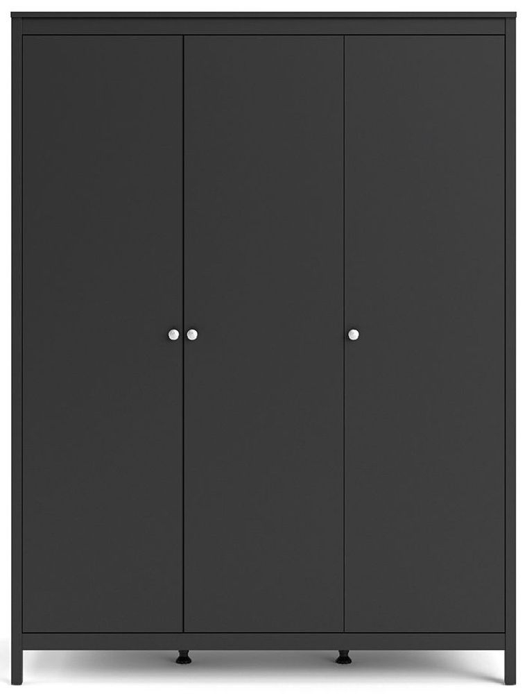 Madrid Wardrobe - 3 Door - Black