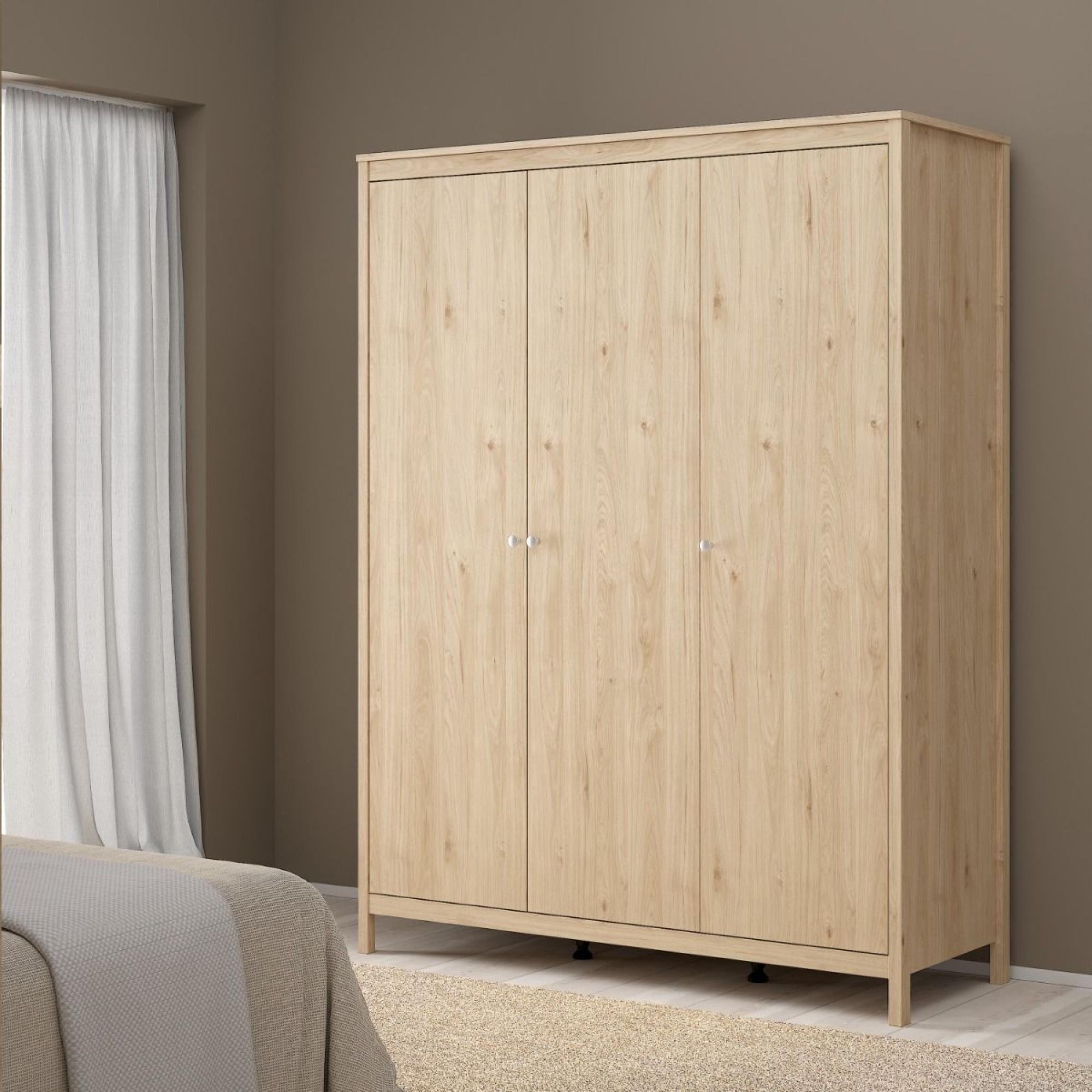 Madrid Wardrobe - 3 Door - Jackson Hickory Oak