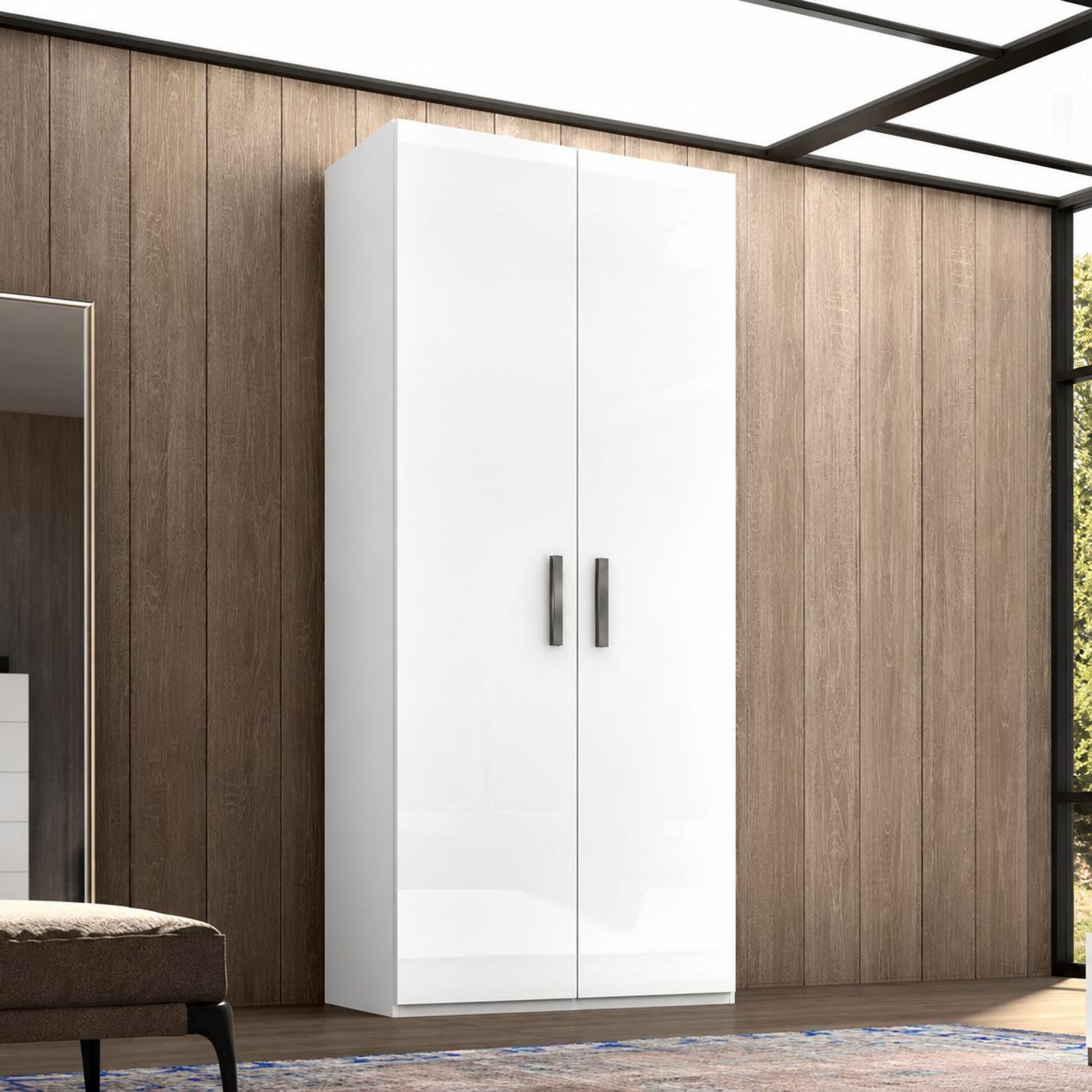 Modern Mara Wardrobe - 2 Door - White