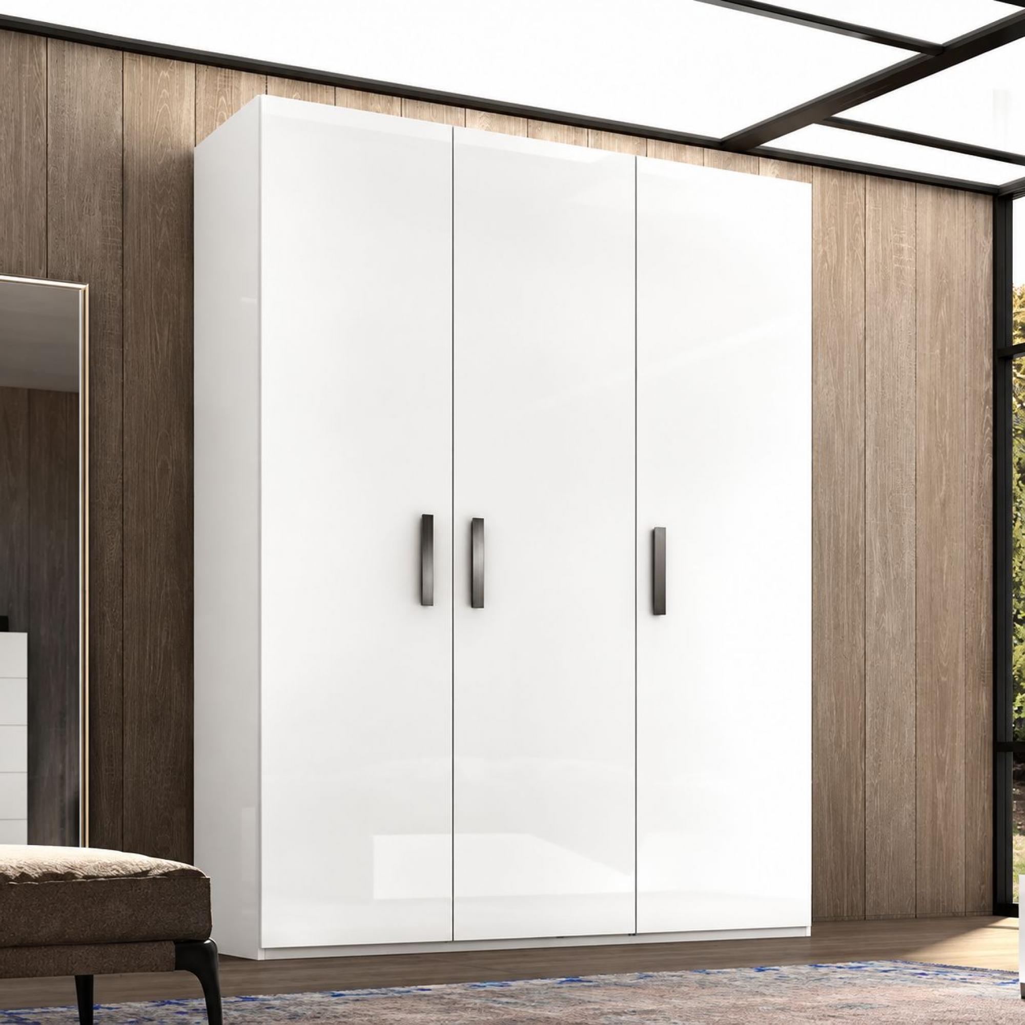 Modern Mara Wardrobe - 3 Door - White