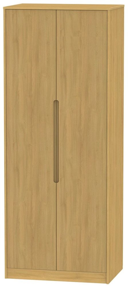 Monaco Wardrobe - 2 Door - Plain - Tall - Modern Oak
