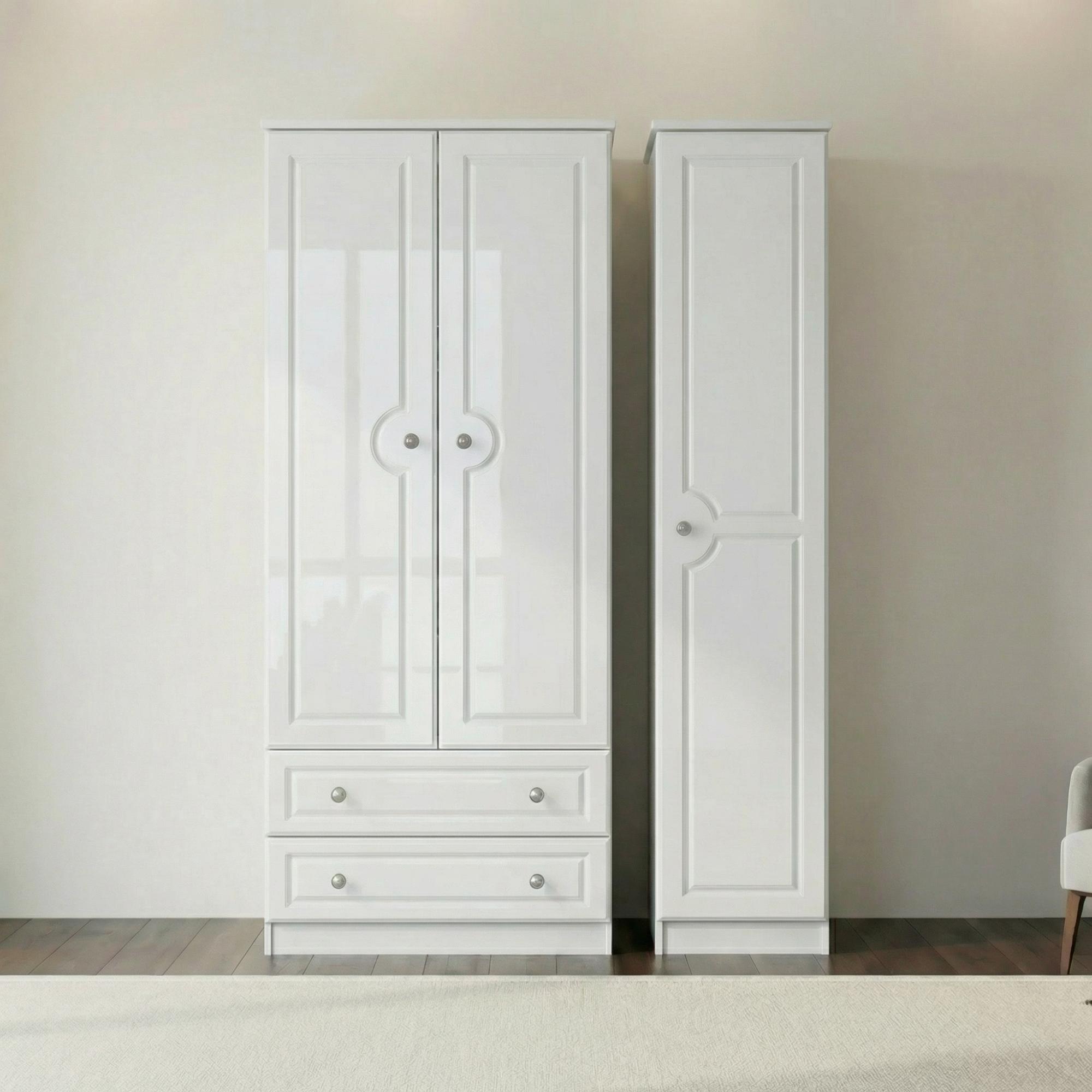 Pembroke Wardrobe - 3 Door - LHF 2 Drawers - Triple - White