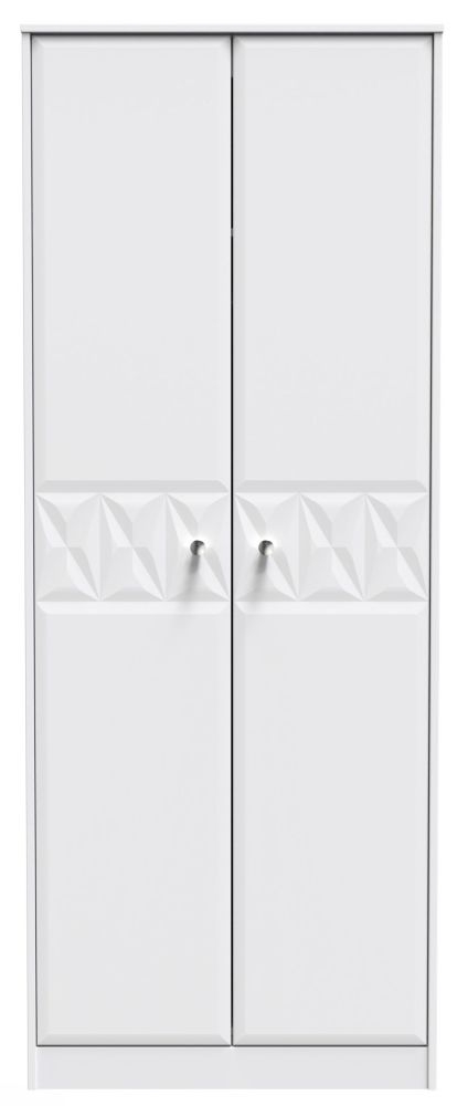Pixel Wardrobe - 2 Door - Plain - Tall - White