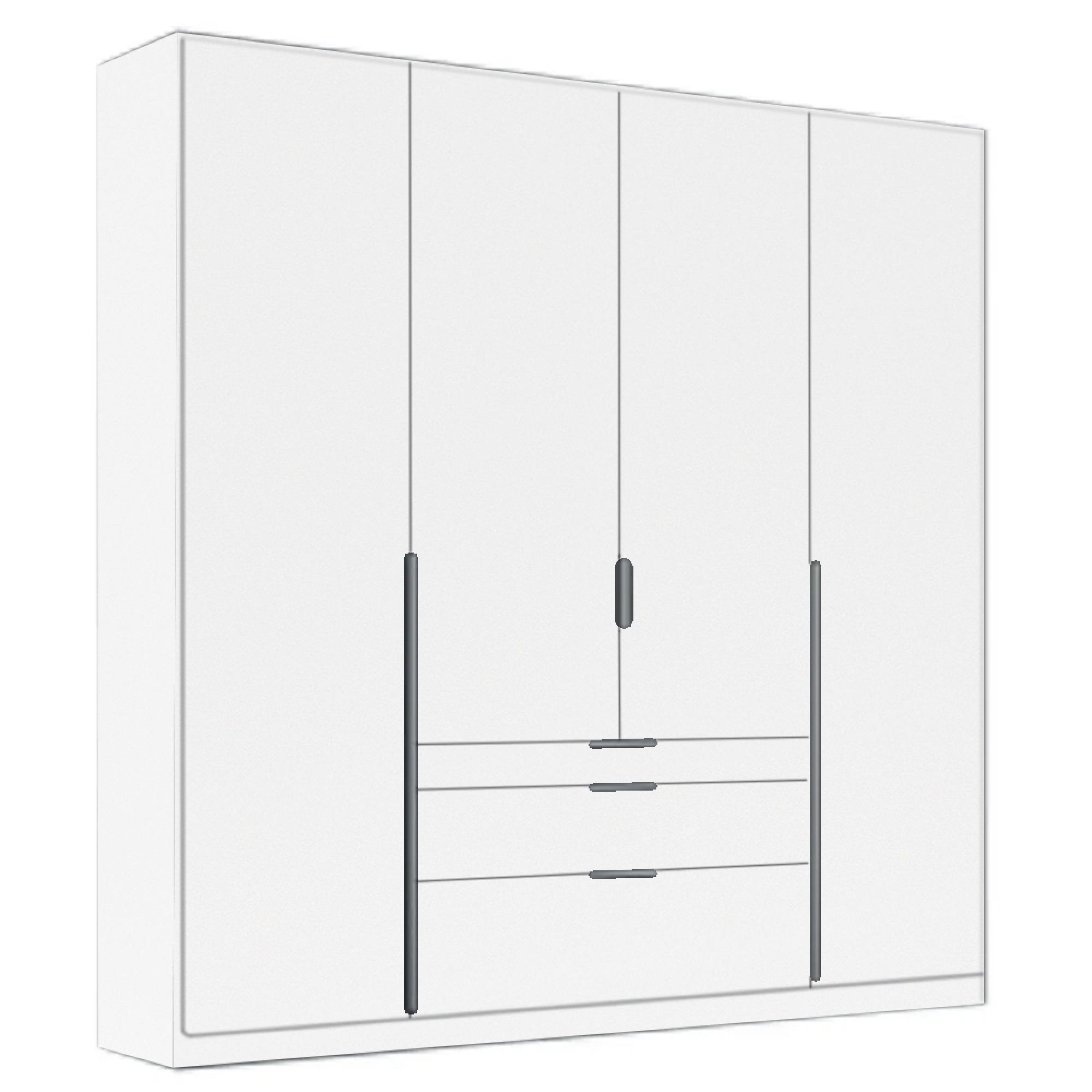Alabama Wardrobe - 181cm - 4 Door - Drawer - Alpine White