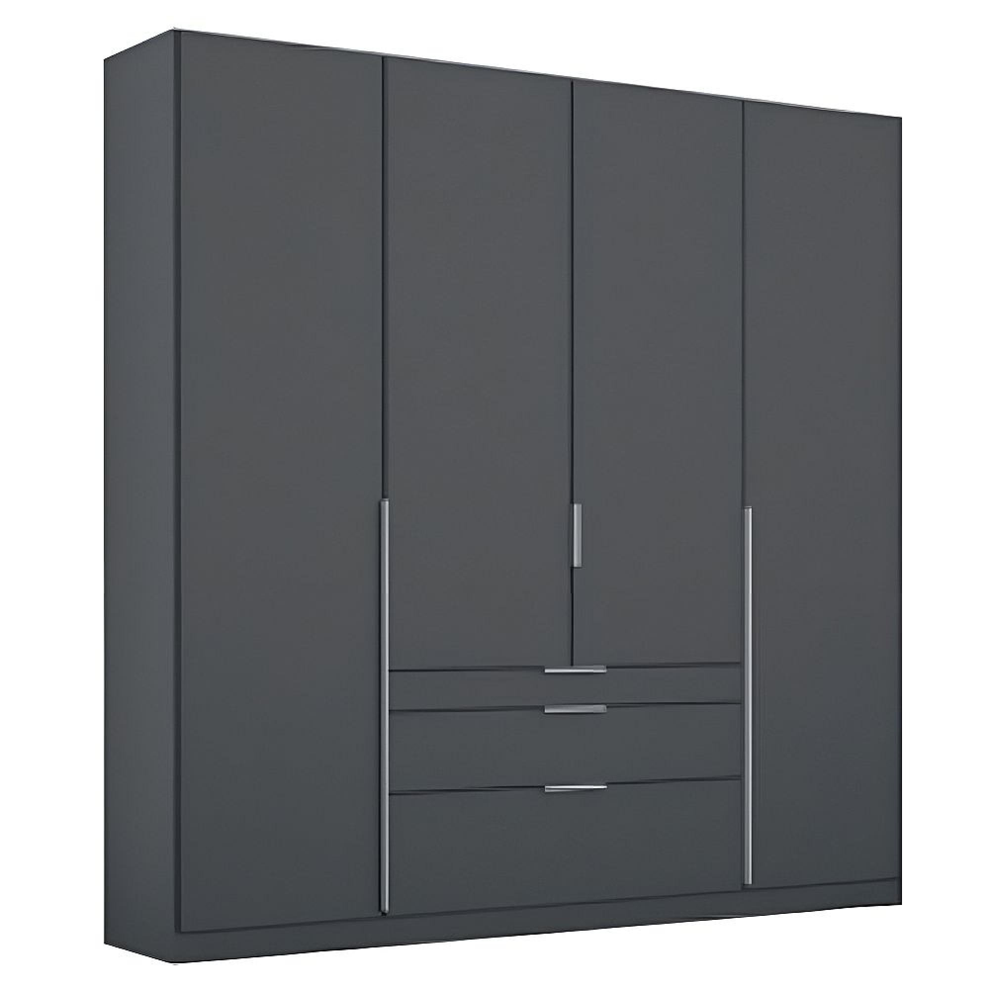 Alabama Wardrobe - 181cm - 4 Door - Drawer - Metallic Dark Grey